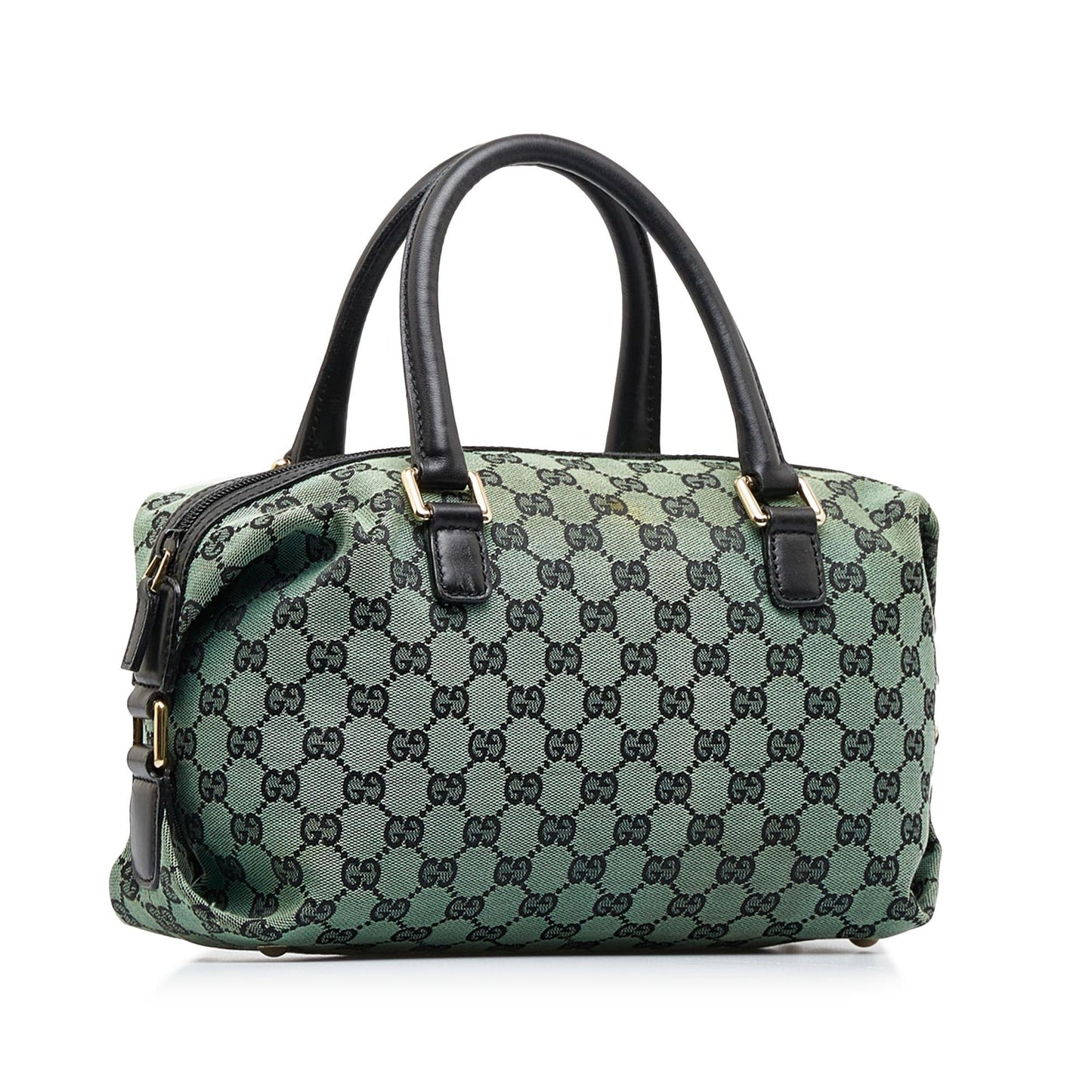 Gucci GG SHG-ZP9KgV Canvas Green Satchel Bag