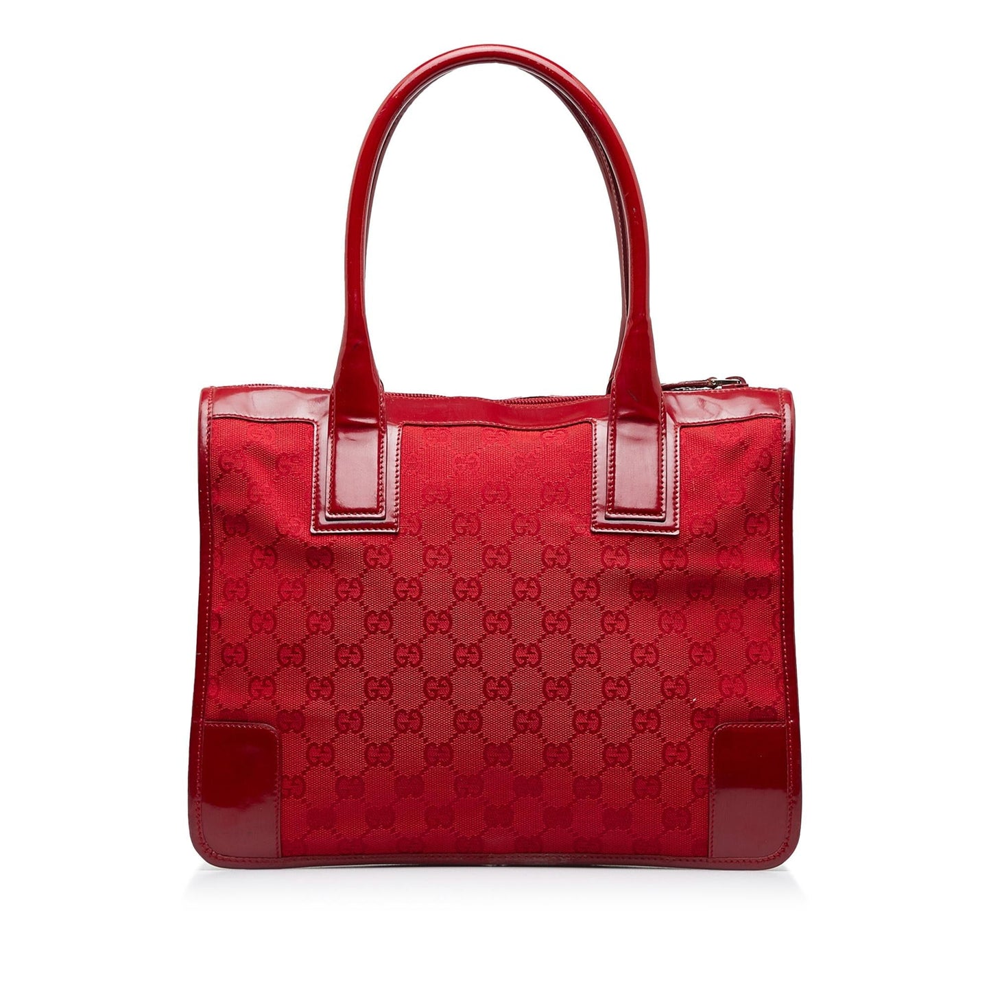 Gucci GG SHG-LnsuHF Canvas Red Satchel Bag
