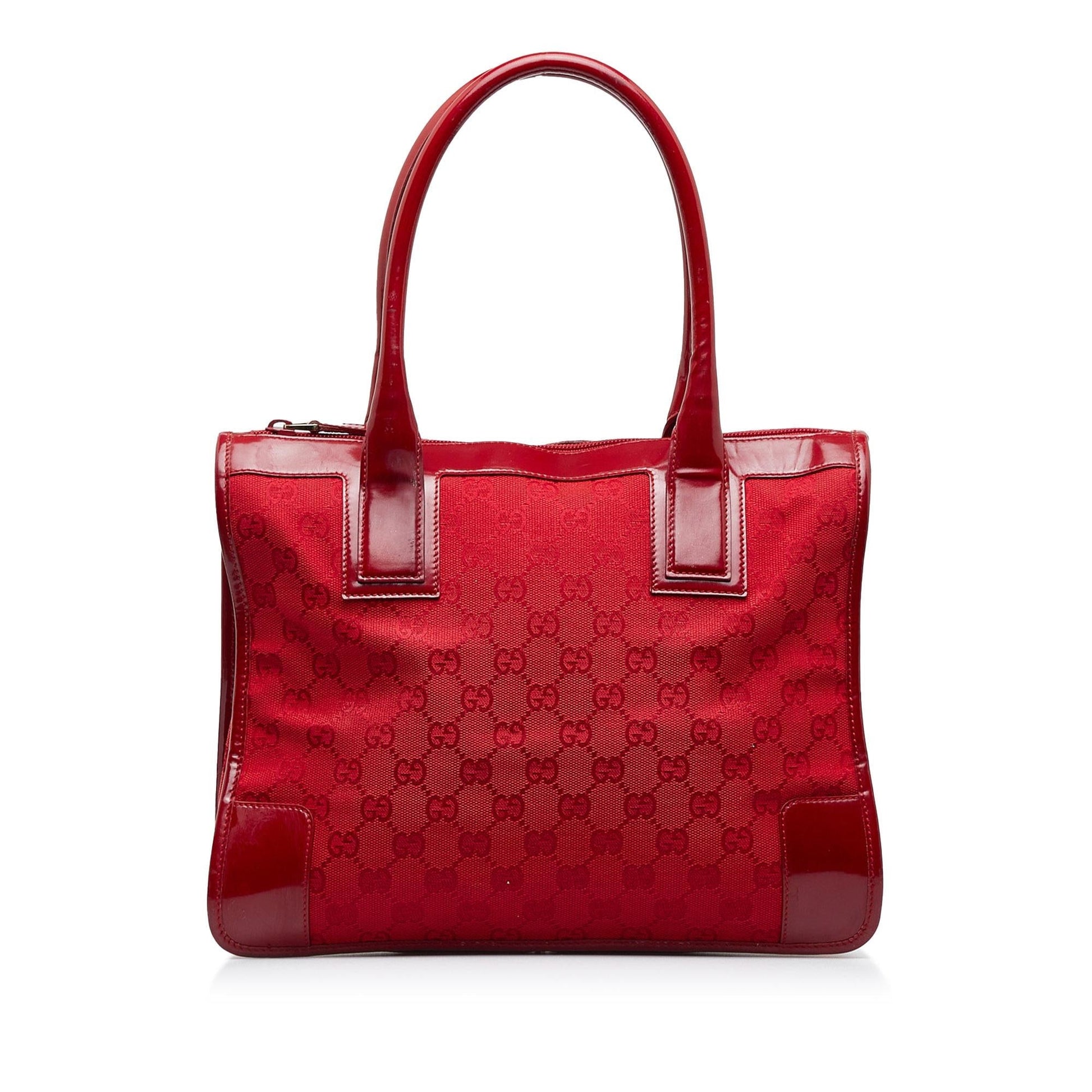 Gucci GG SHG-LnsuHF Canvas Red Satchel Bag