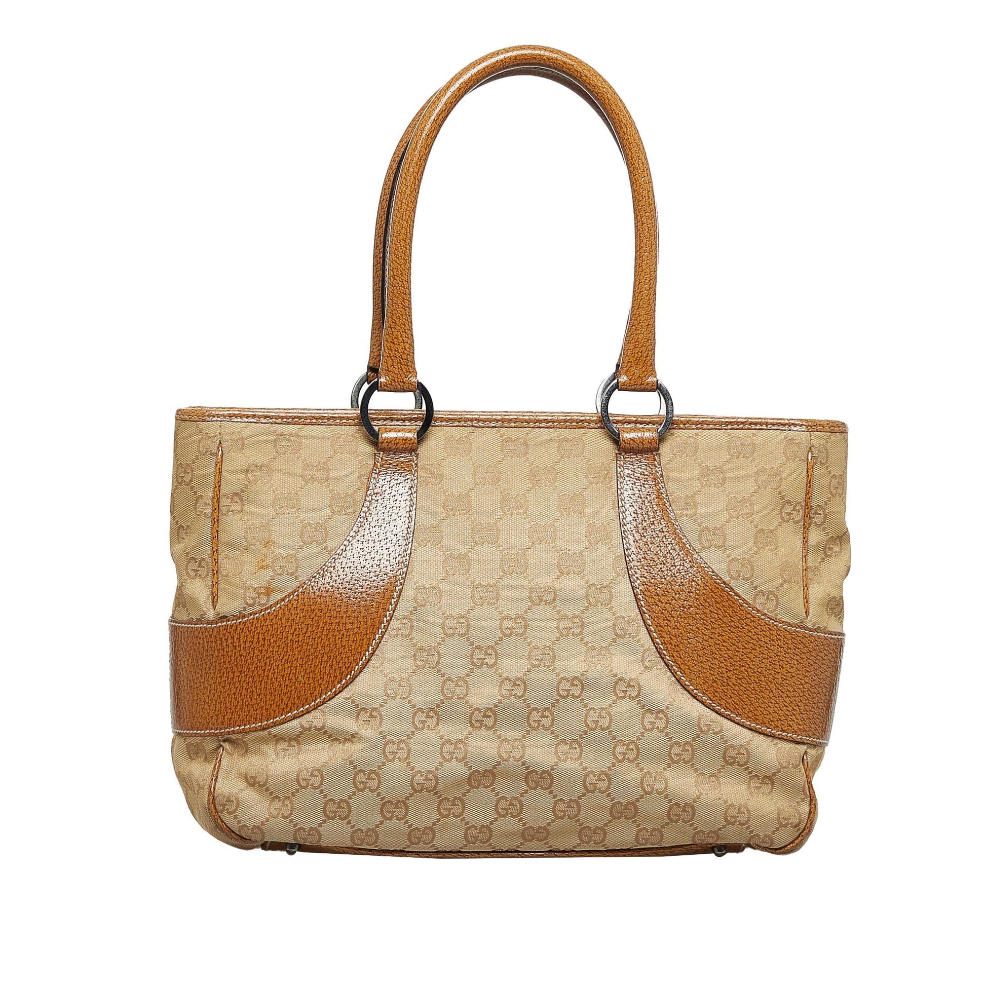 Gucci GG SHG-eFpqW6 Canvas Brown Satchel Bag