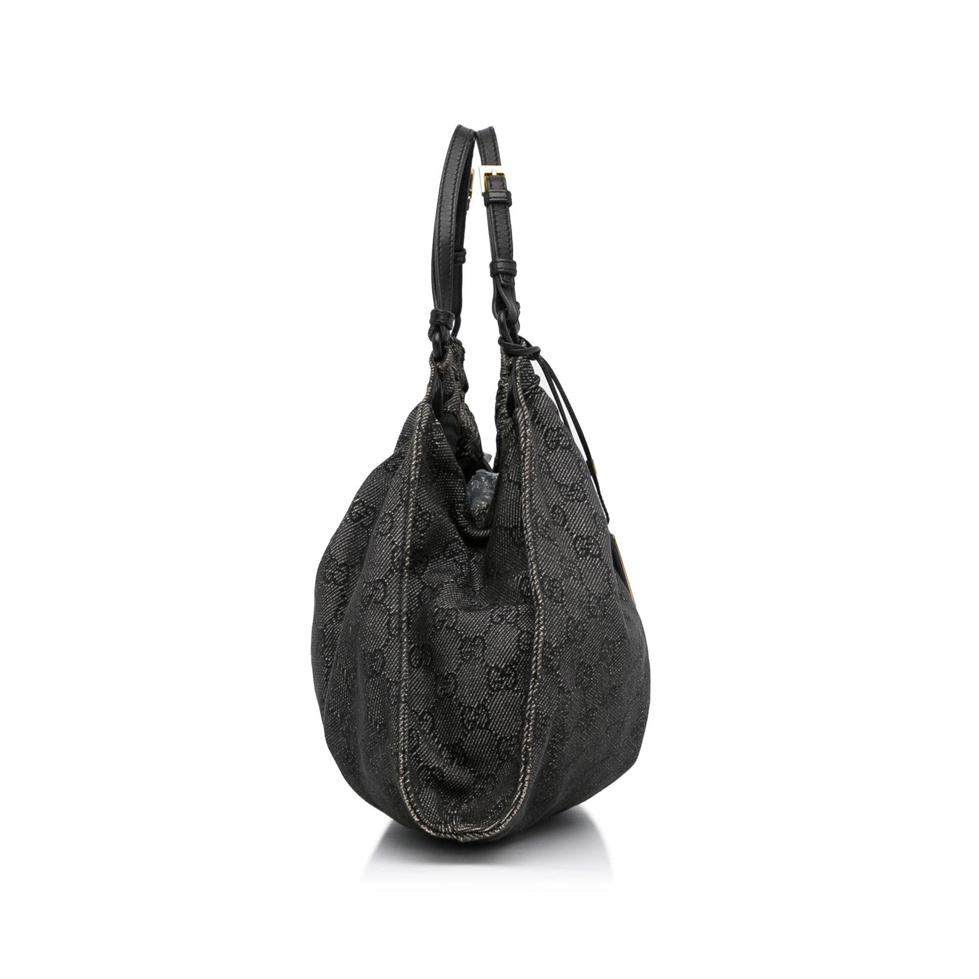 Gucci GG SHG-8J3YZw Canvas Black Satchel Bag