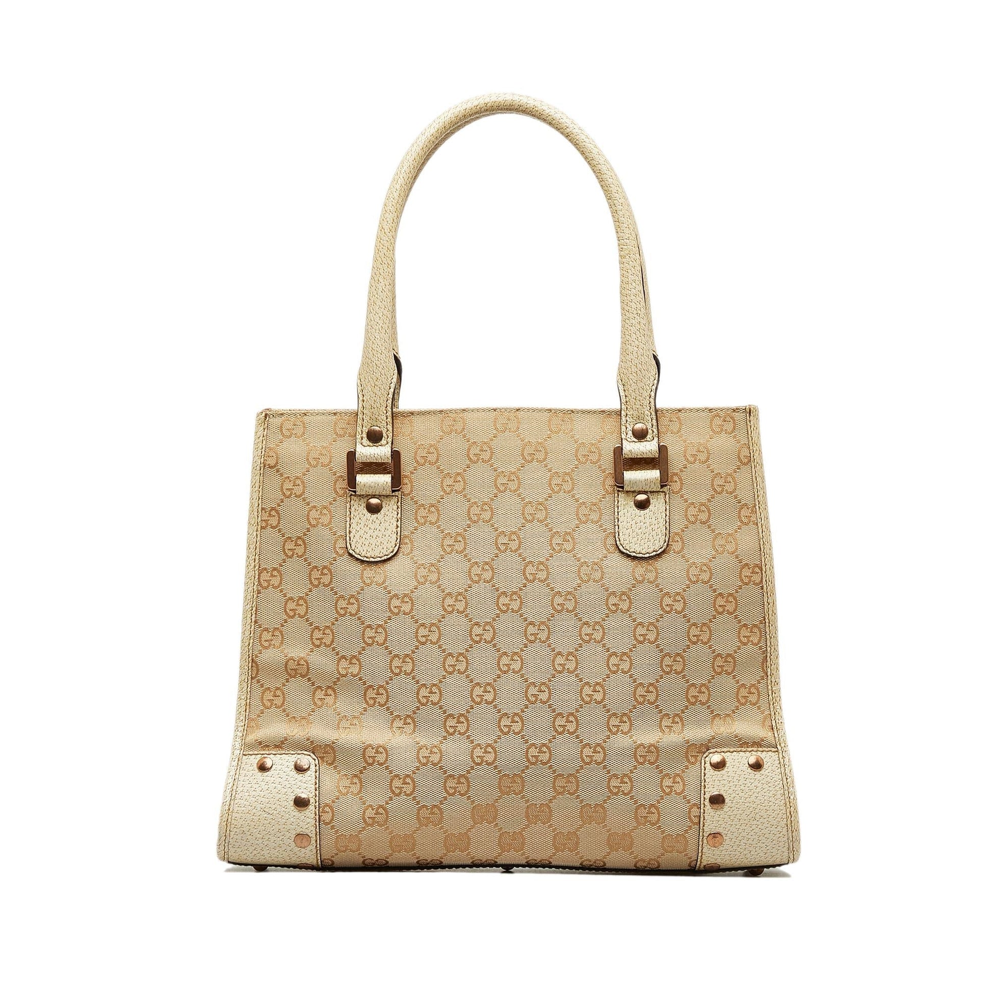 Gucci GG SHG-xGWvEg Canvas Brown Satchel Bag