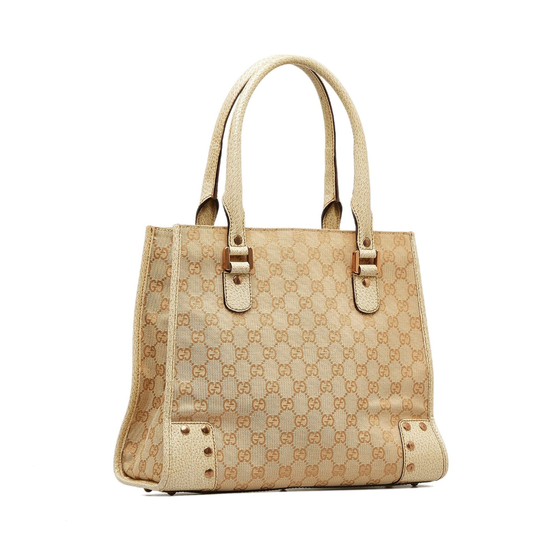 Gucci GG SHG-xGWvEg Canvas Brown Satchel Bag