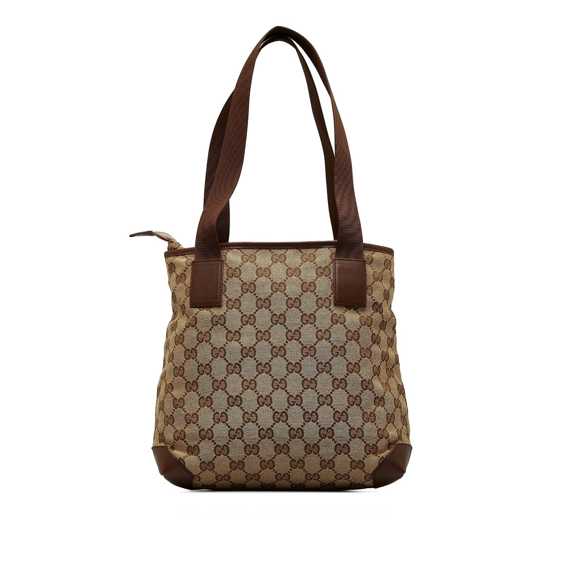 Gucci GG SHG-El853x Canvas Brown Satchel Bag
