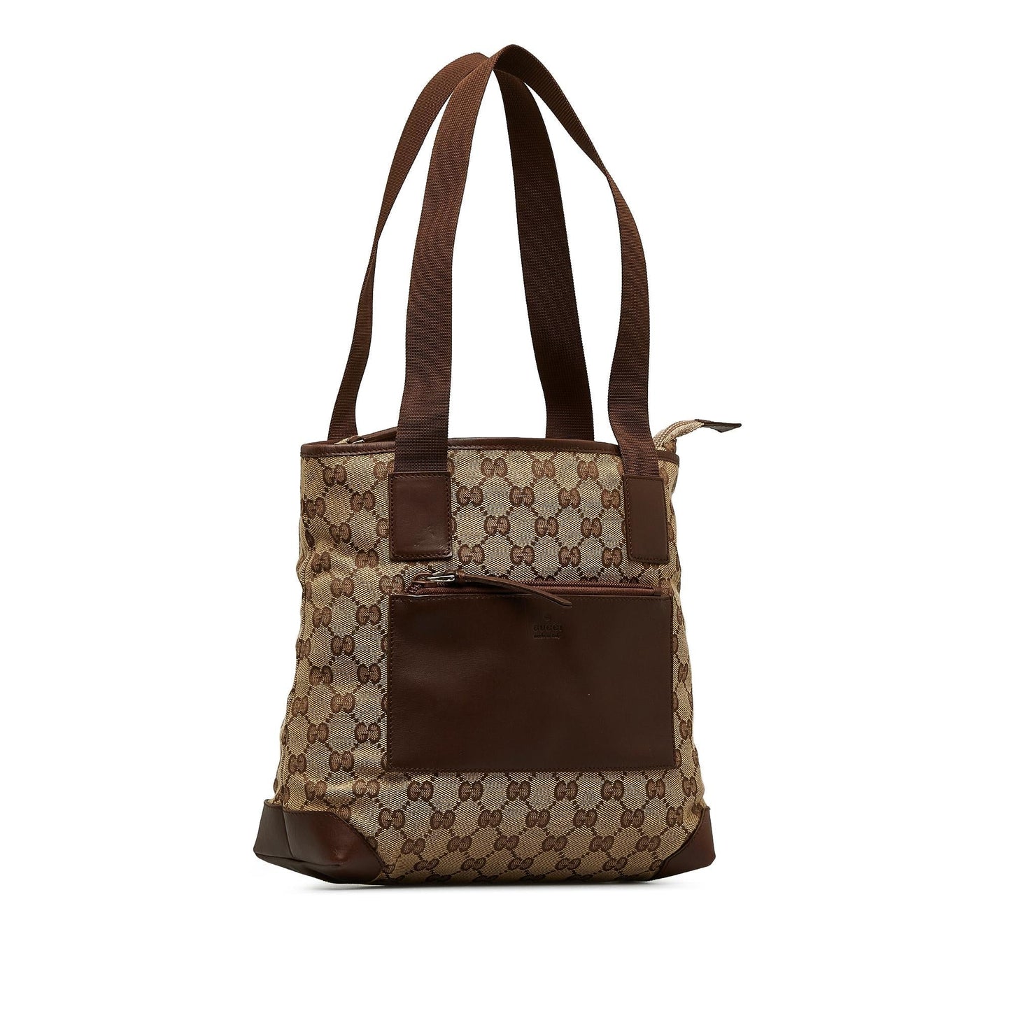 Gucci GG SHG-El853x Canvas Brown Satchel Bag