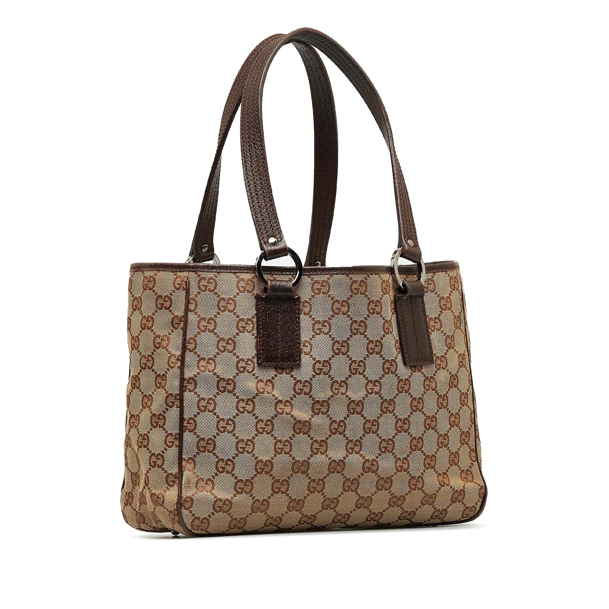 Gucci GG SHG-6FtzUH Canvas Brown Satchel Bag
