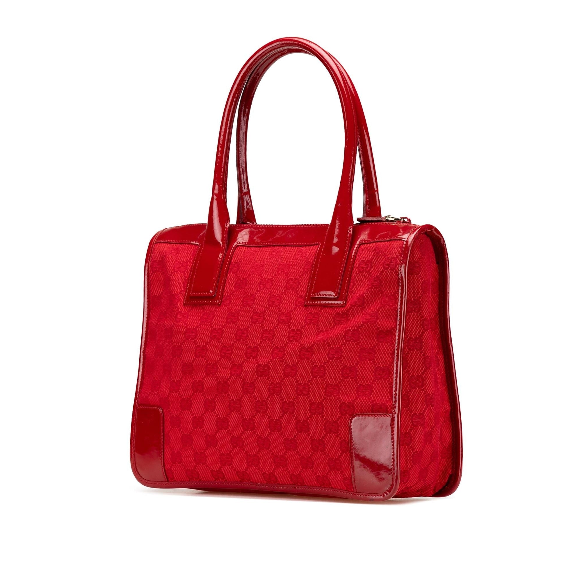 Gucci GG Canvas Red Satchel Bag