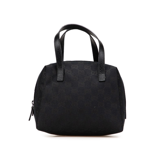 Gucci GG Canvas Calf Black Satchel Bag