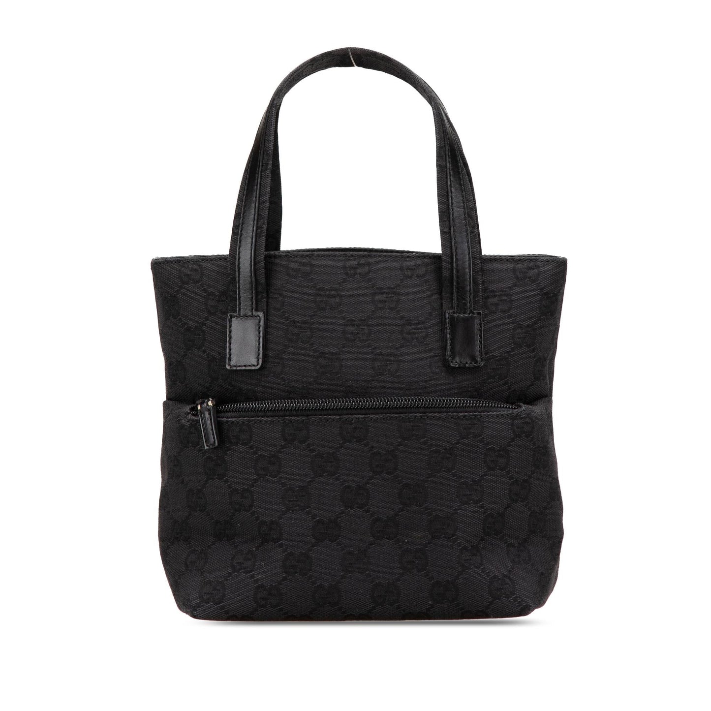 Gucci GG Canvas Calf Black Satchel Bag Handbag 5