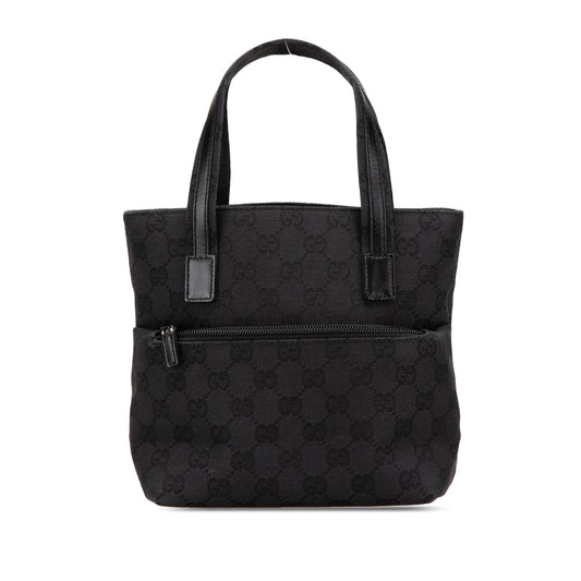Gucci GG Canvas Calf Black Satchel Bag Handbag 5
