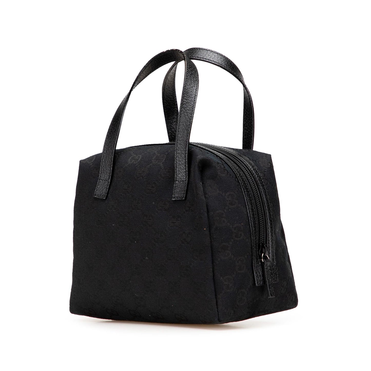 Gucci GG Canvas Calf Black Satchel Bag Handbag 8