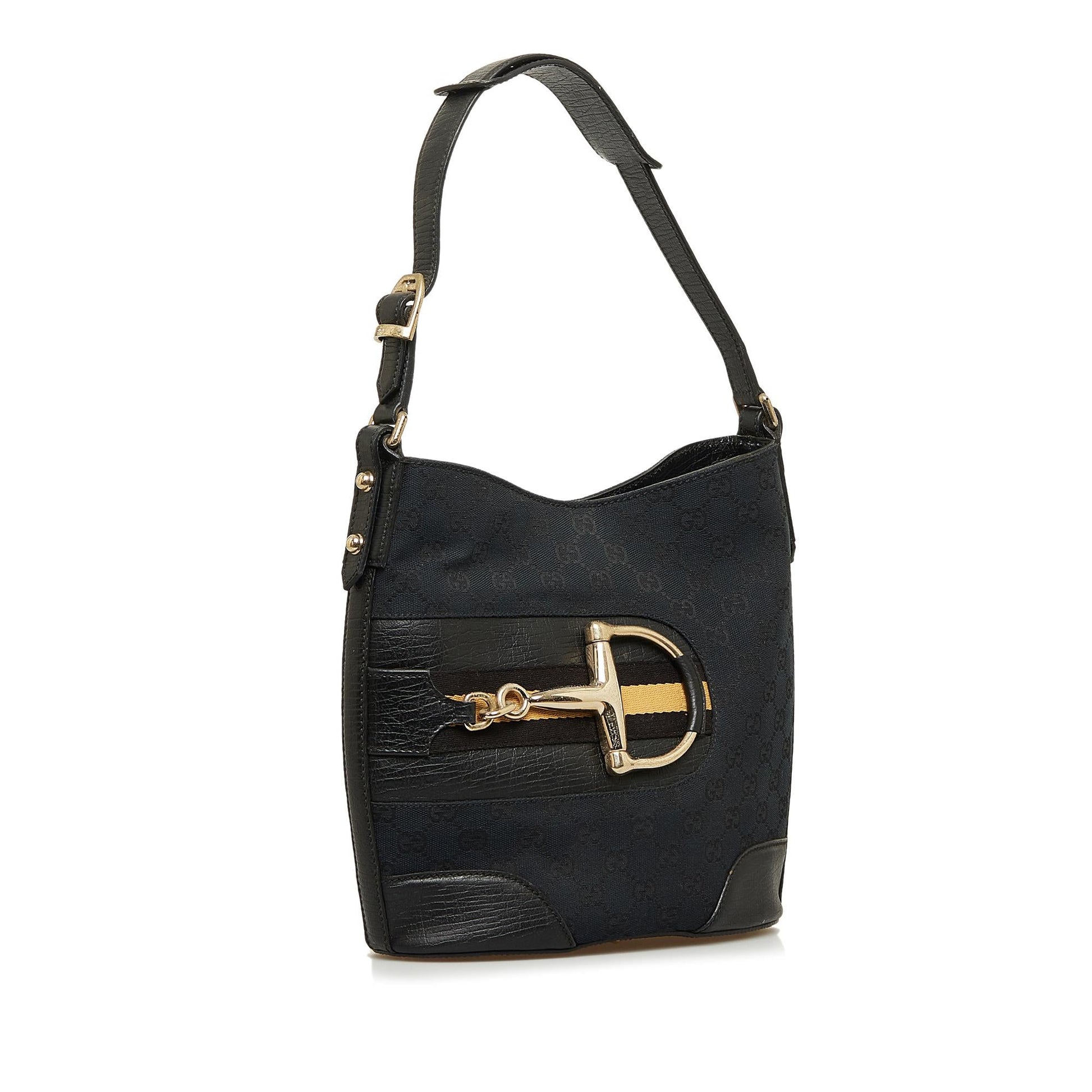 Gucci GG Hasler SHG-BpgfrA Canvas Calf Black Shoulder Bag