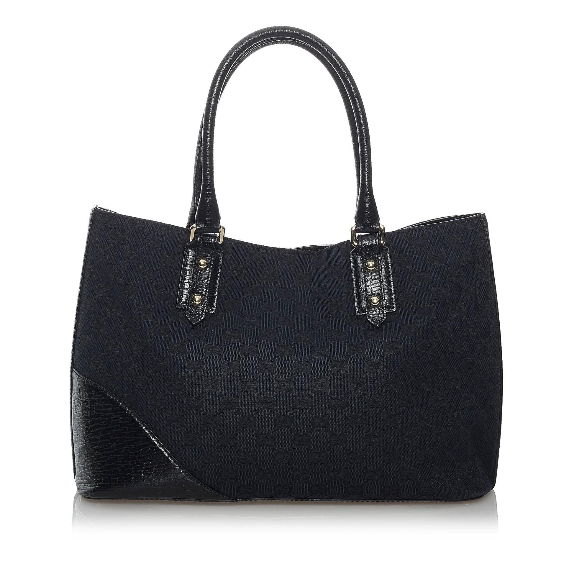 Gucci GG Hasler SHG Canvas Black Tote Bag