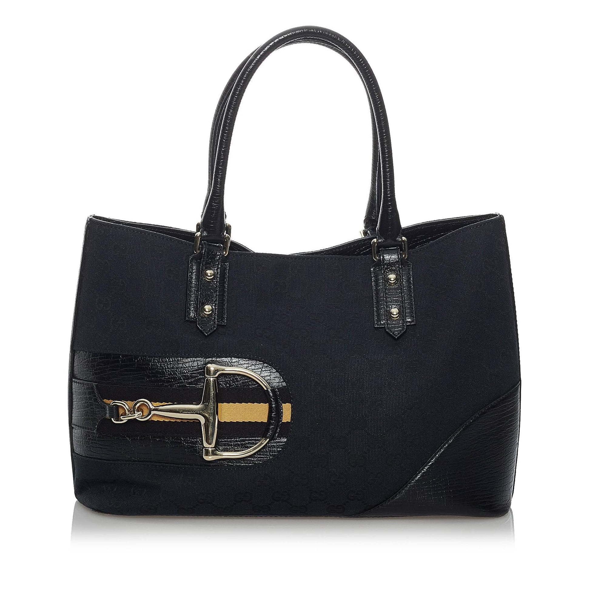 Gucci GG Hasler SHG Canvas Black Tote Bag