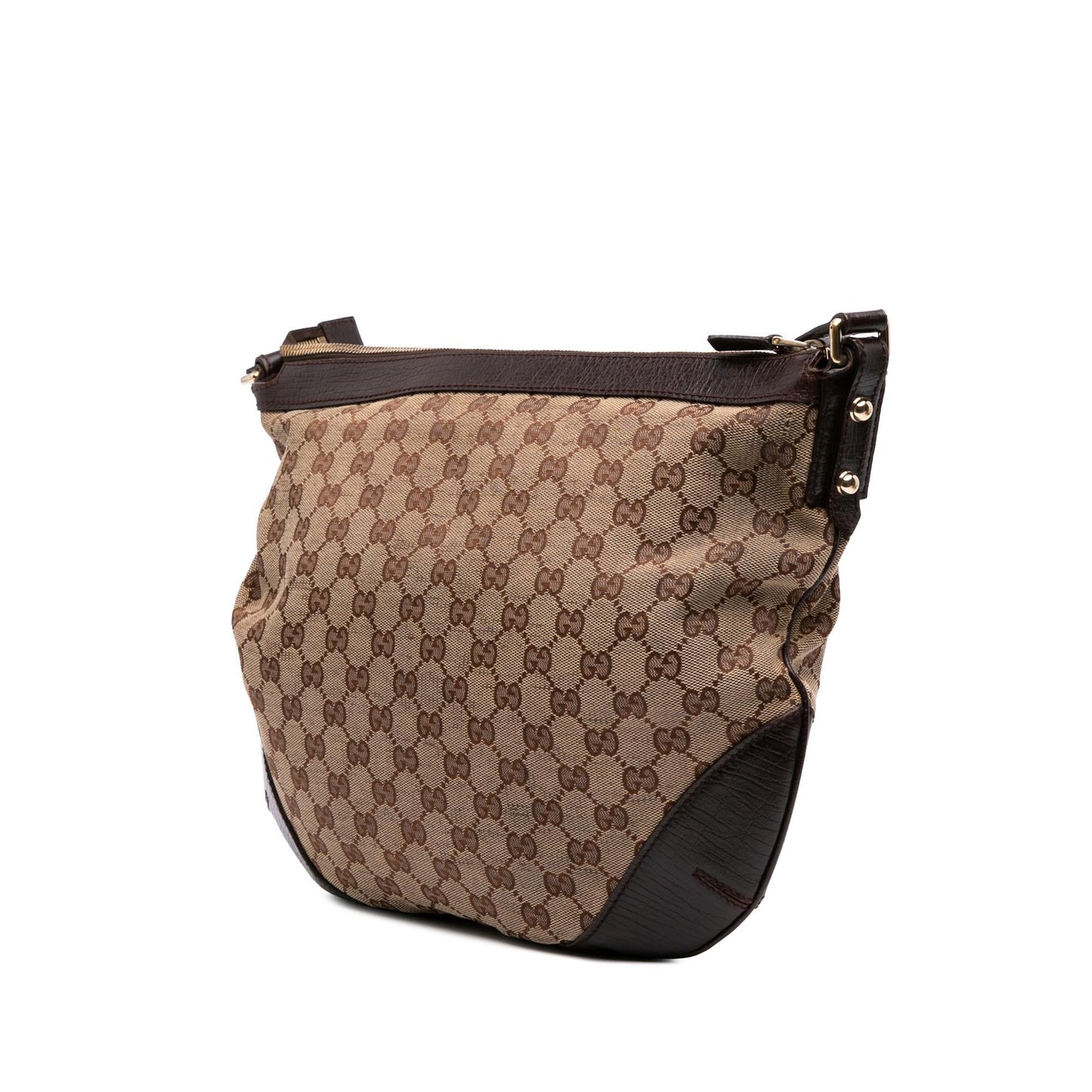 Gucci GG Hasler Web Canvas Brown Crossbody Bag