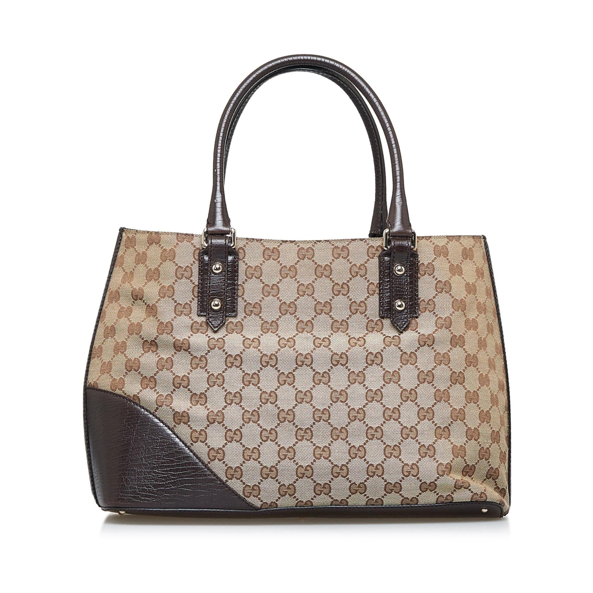 Gucci GG Hasler Web SHG-aUSmg4 Canvas Brown Tote Bag