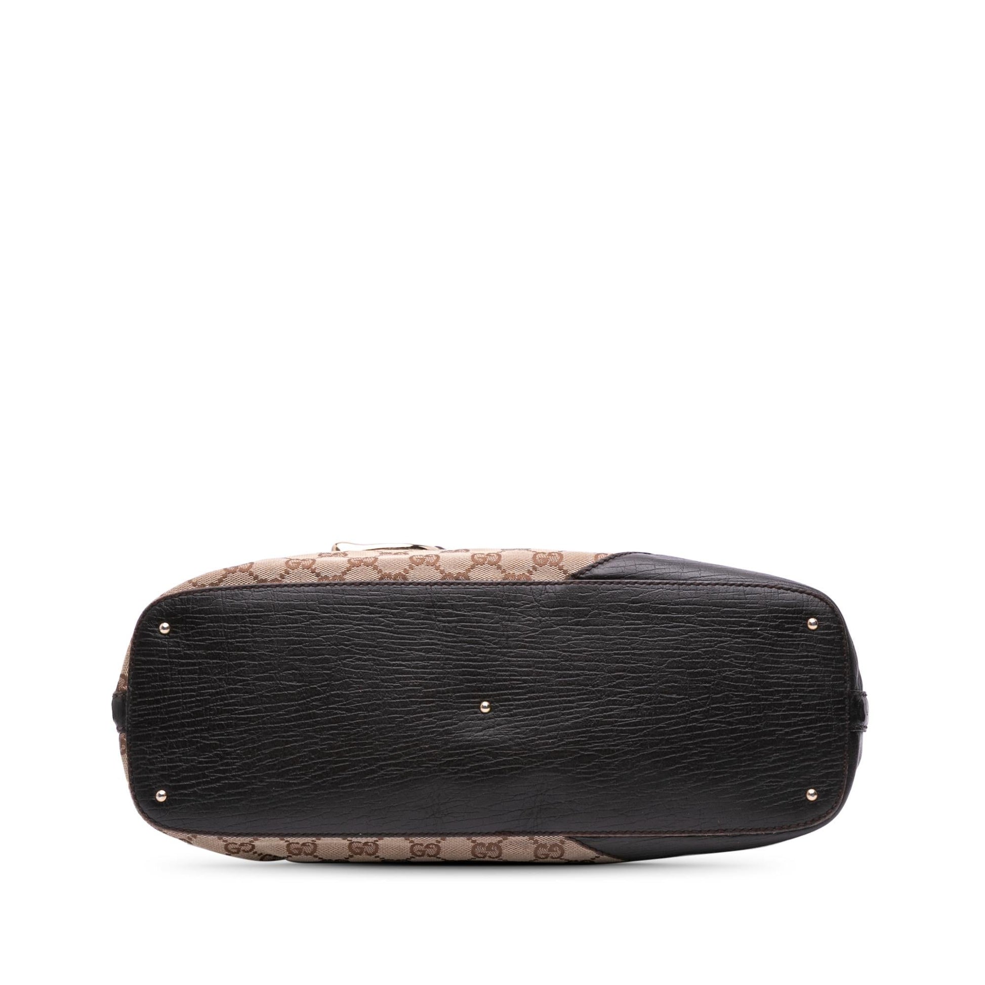 Gucci GG Hasler Web Canvas Brown Tote Bag