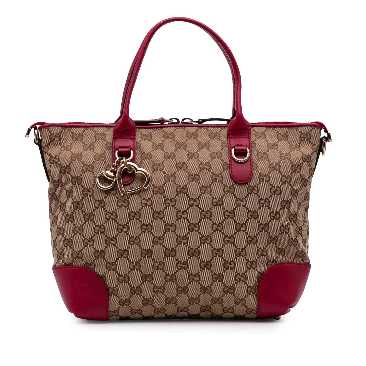 Gucci GG Heart Bit Canvas Travel Bag Bit Satchel