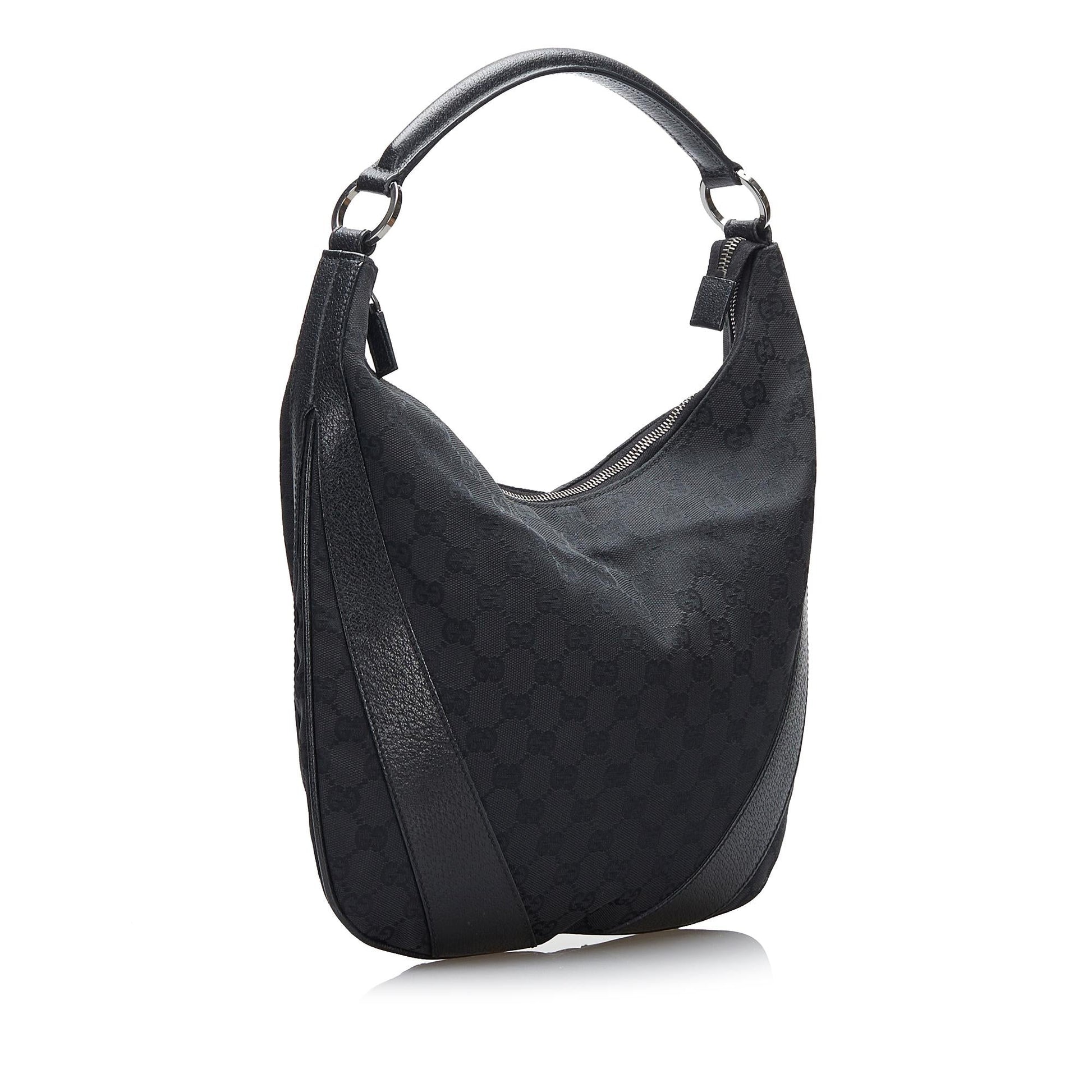 Gucci GG SHG-fpybPe Canvas Black Shoulder Bag