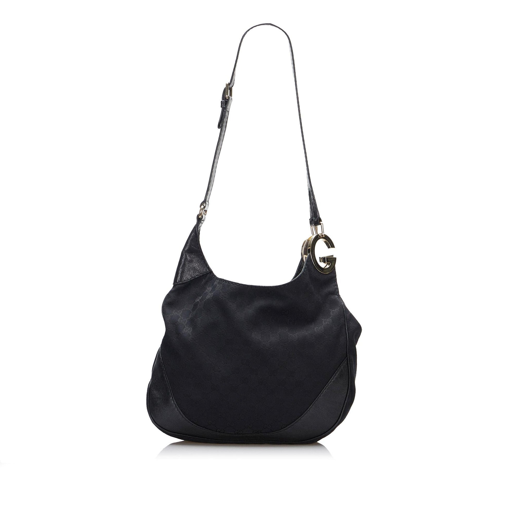 Gucci GG SHG-if0a3r Canvas Calf Black Shoulder Bag