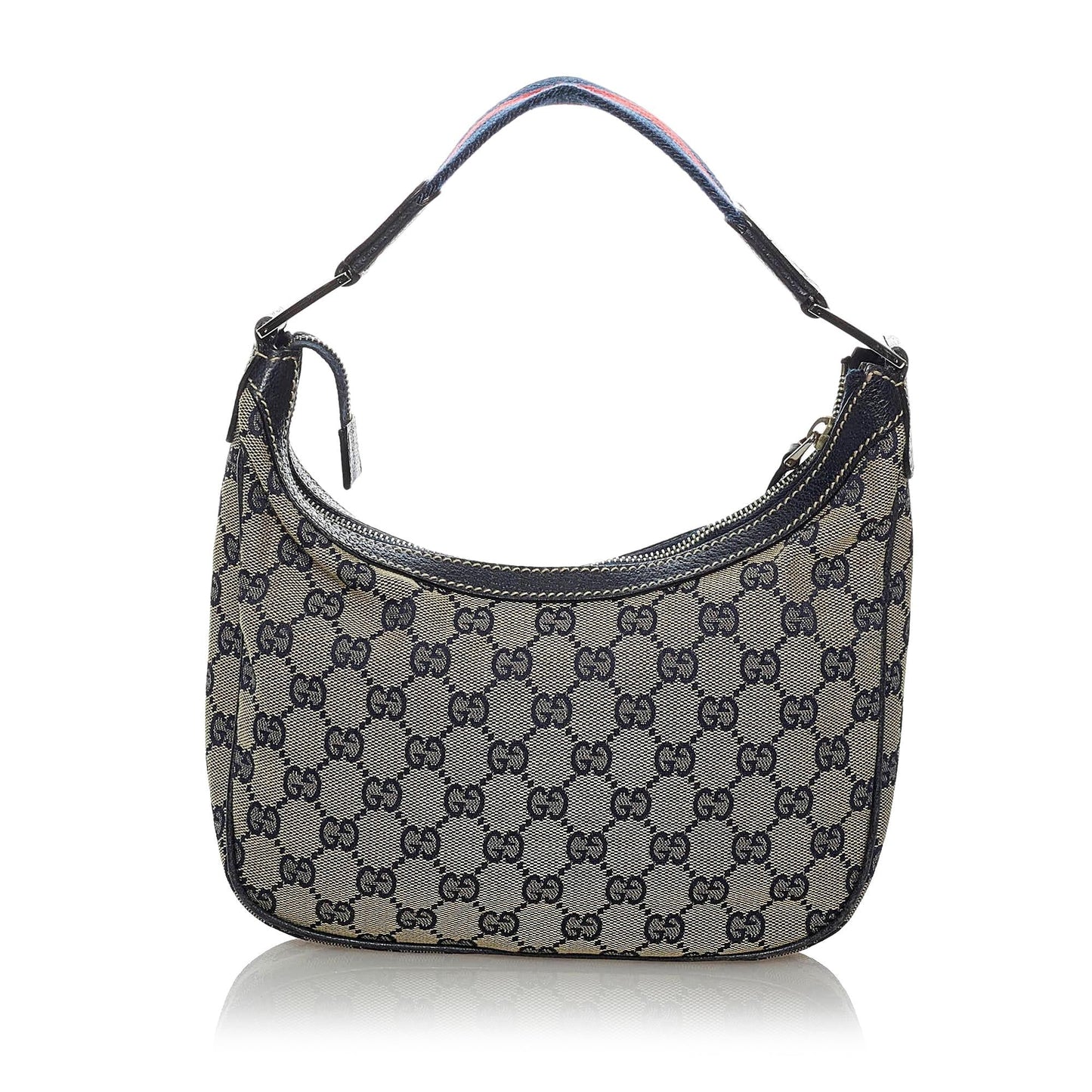 Gucci GG SHG Canvas Calf Blue Grey Shoulder Bag