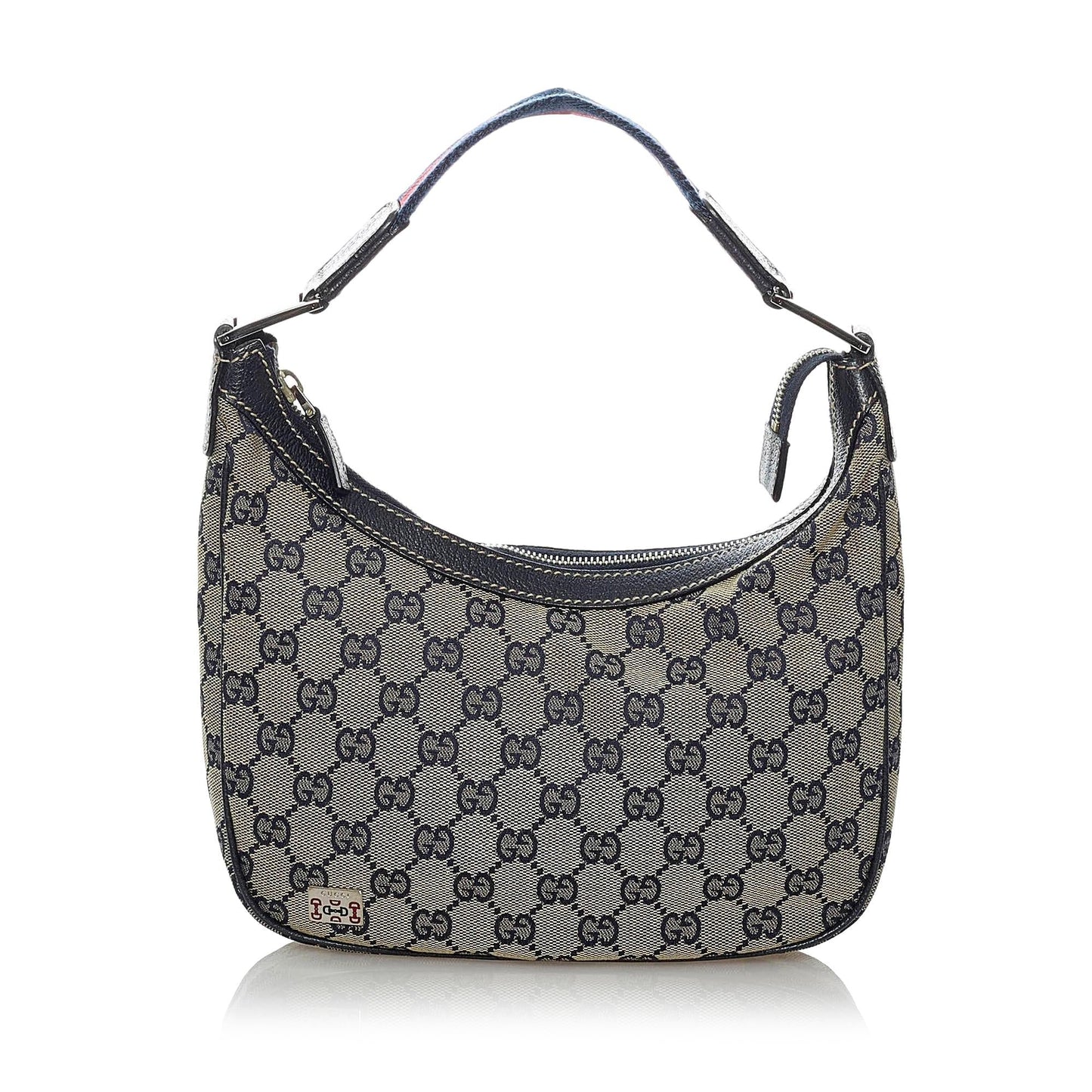 Gucci GG SHG Canvas Calf Blue Grey Shoulder Bag