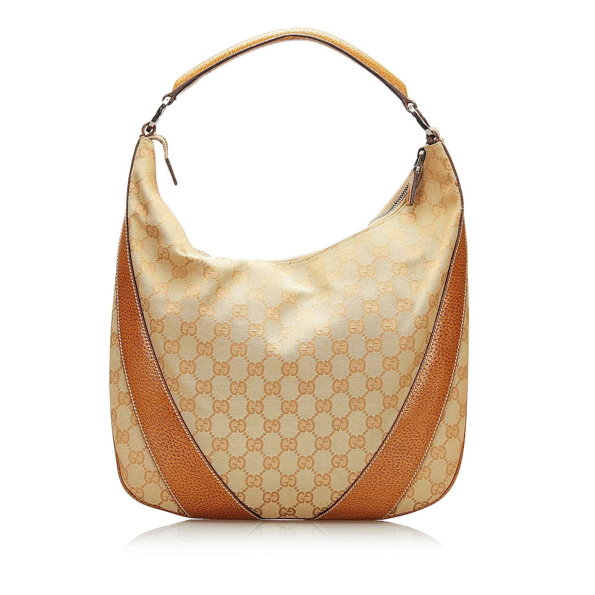 Gucci GG SHG Canvas Brown Shoulder Bag Hobo Shg