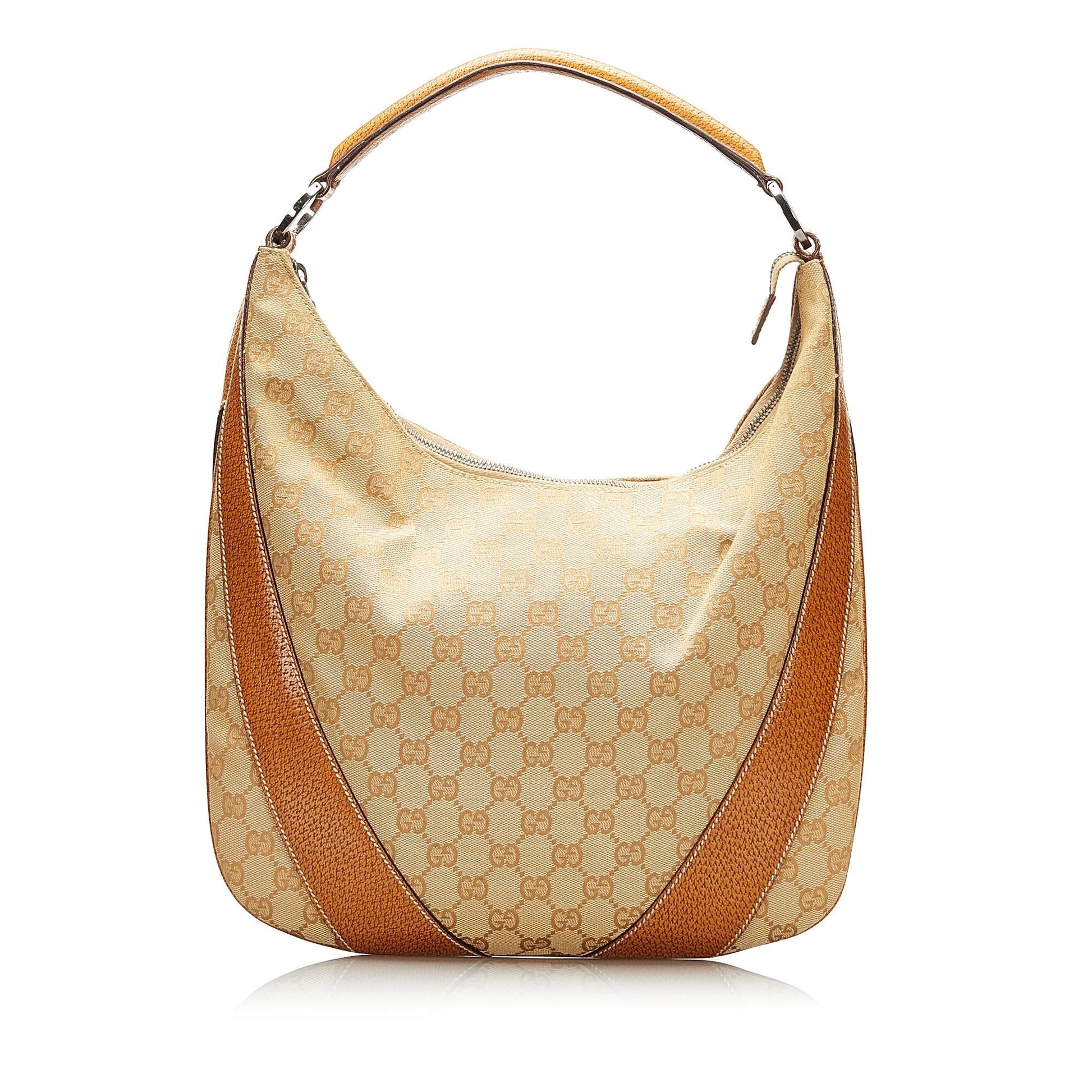 Gucci GG SHG Canvas Brown Shoulder Bag Hobo Shg