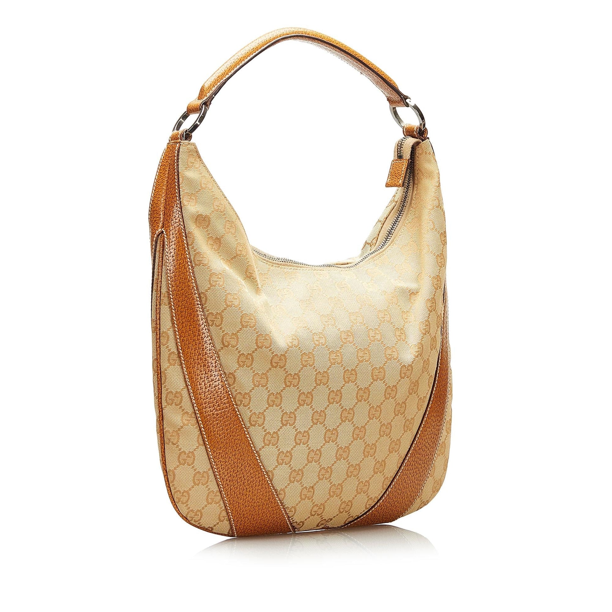 Gucci GG SHG Canvas Brown Shoulder Bag Hobo Shg