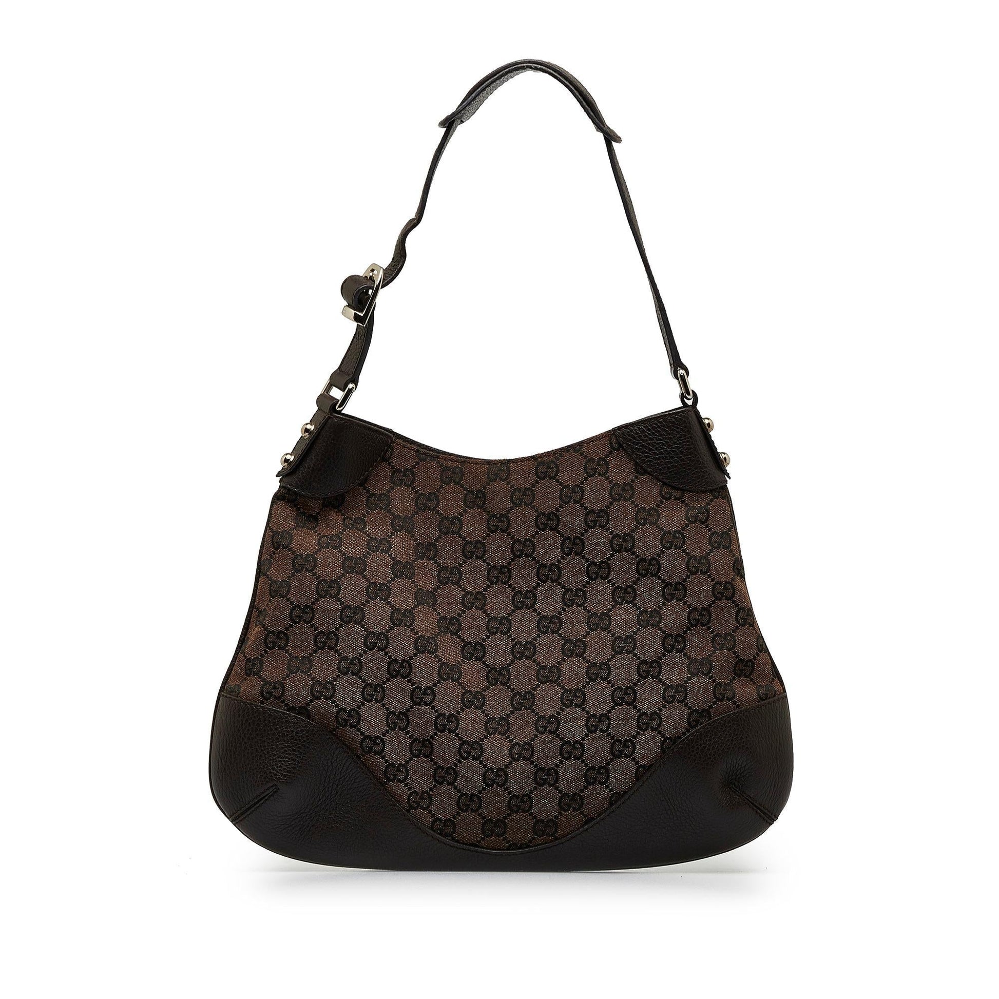 Gucci GG SHG-HzNmEq Canvas Calf Brown Shoulder Bag