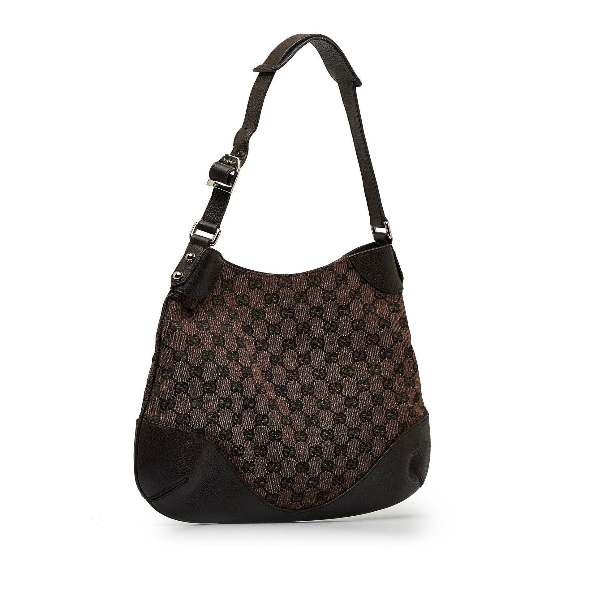 Gucci GG SHG-HzNmEq Canvas Calf Brown Shoulder Bag