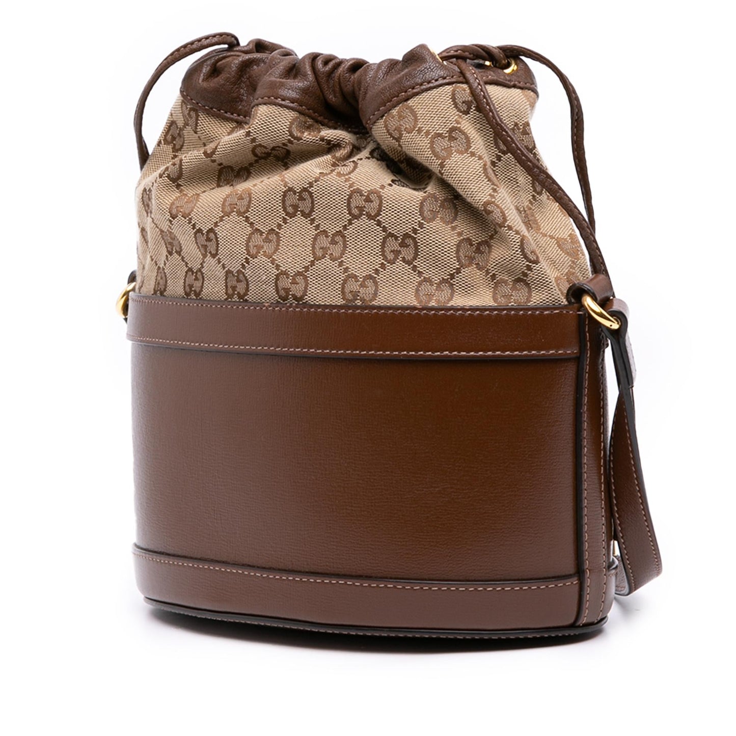 Gucci GG Horsebit Canvas Bucket Shoulder Bag