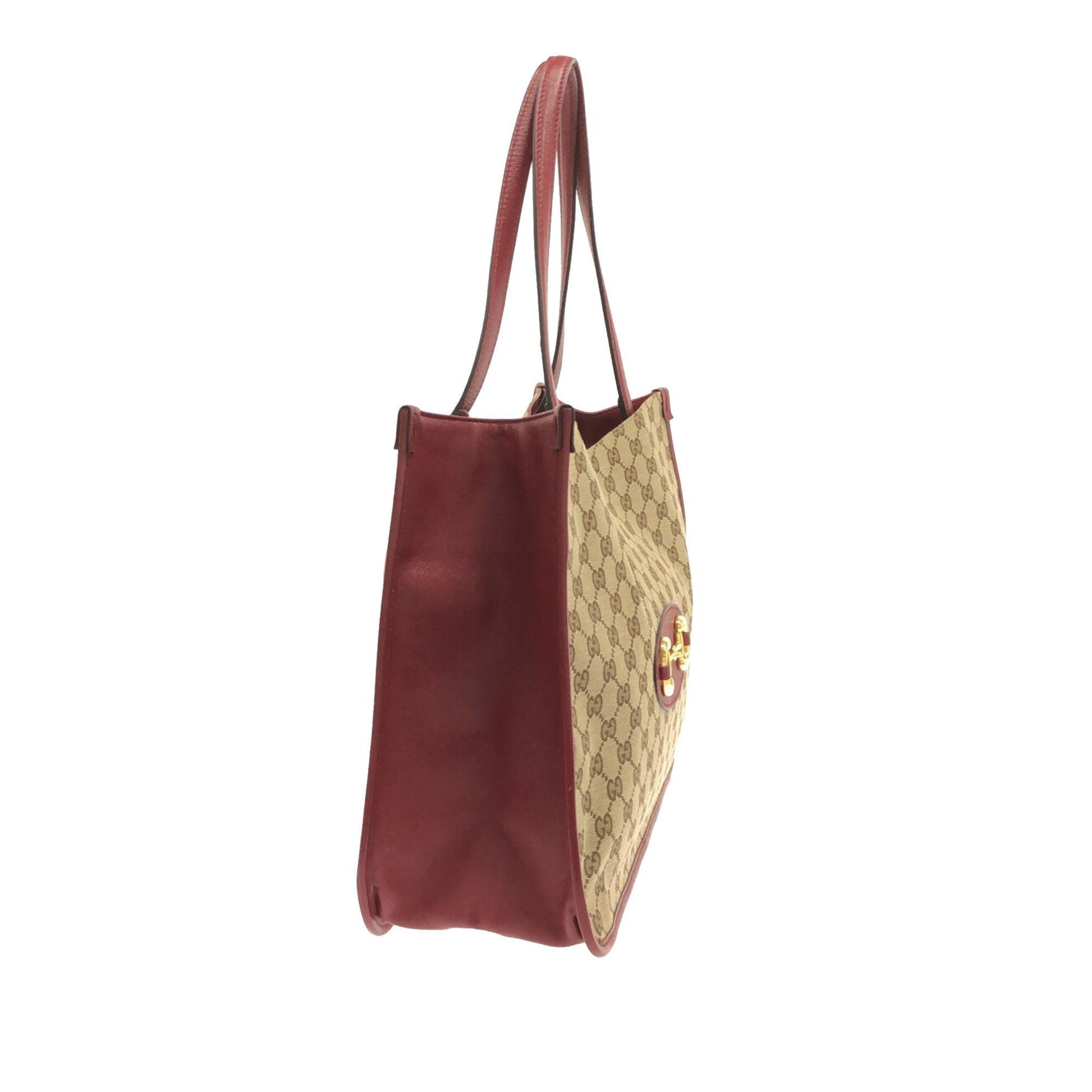 Gucci GG Horsebit SHG-JoBboi Canvas Brown Tote Bag
