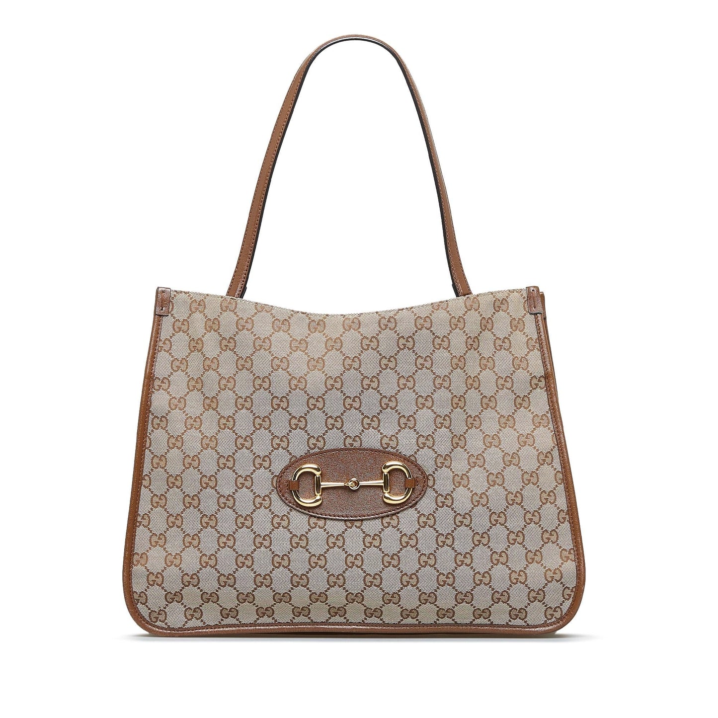 Gucci GG Horsebit SHG-efXOqF Canvas Brown Tote Bag