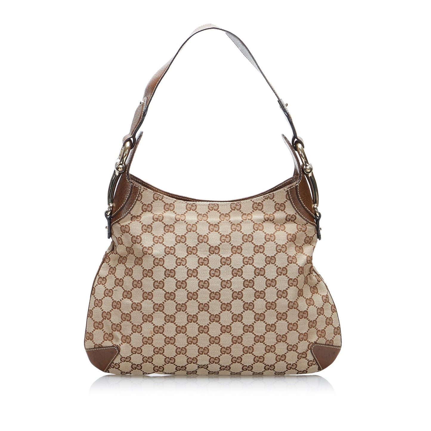 Gucci GG Horsebit Creole SHG-y6YgpM Canvas Brown Shoulder Bag