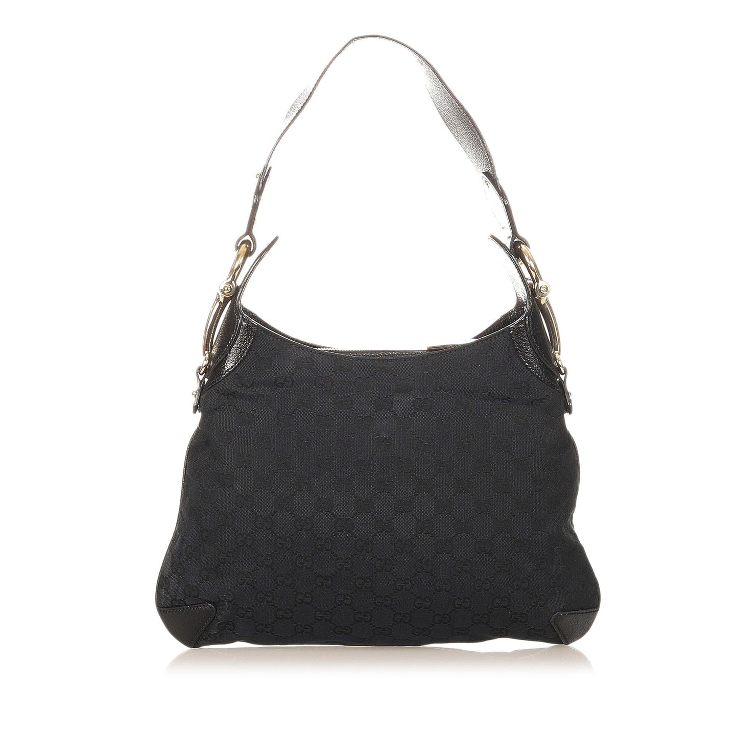 Gucci GG Horsebit Creole SHG Canvas Black Shoulder Bag