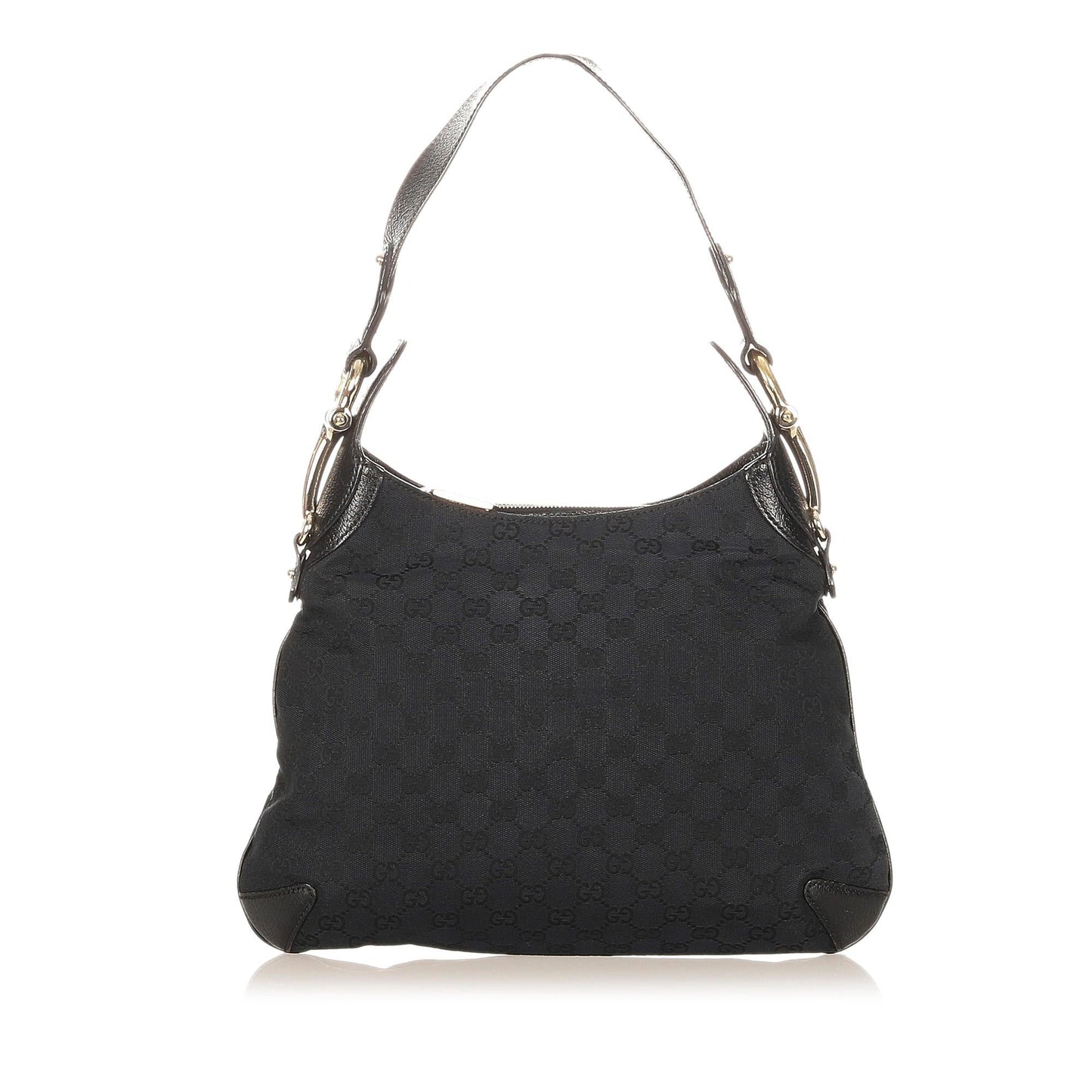 Gucci GG Horsebit Creole SHG Canvas Black Shoulder Bag