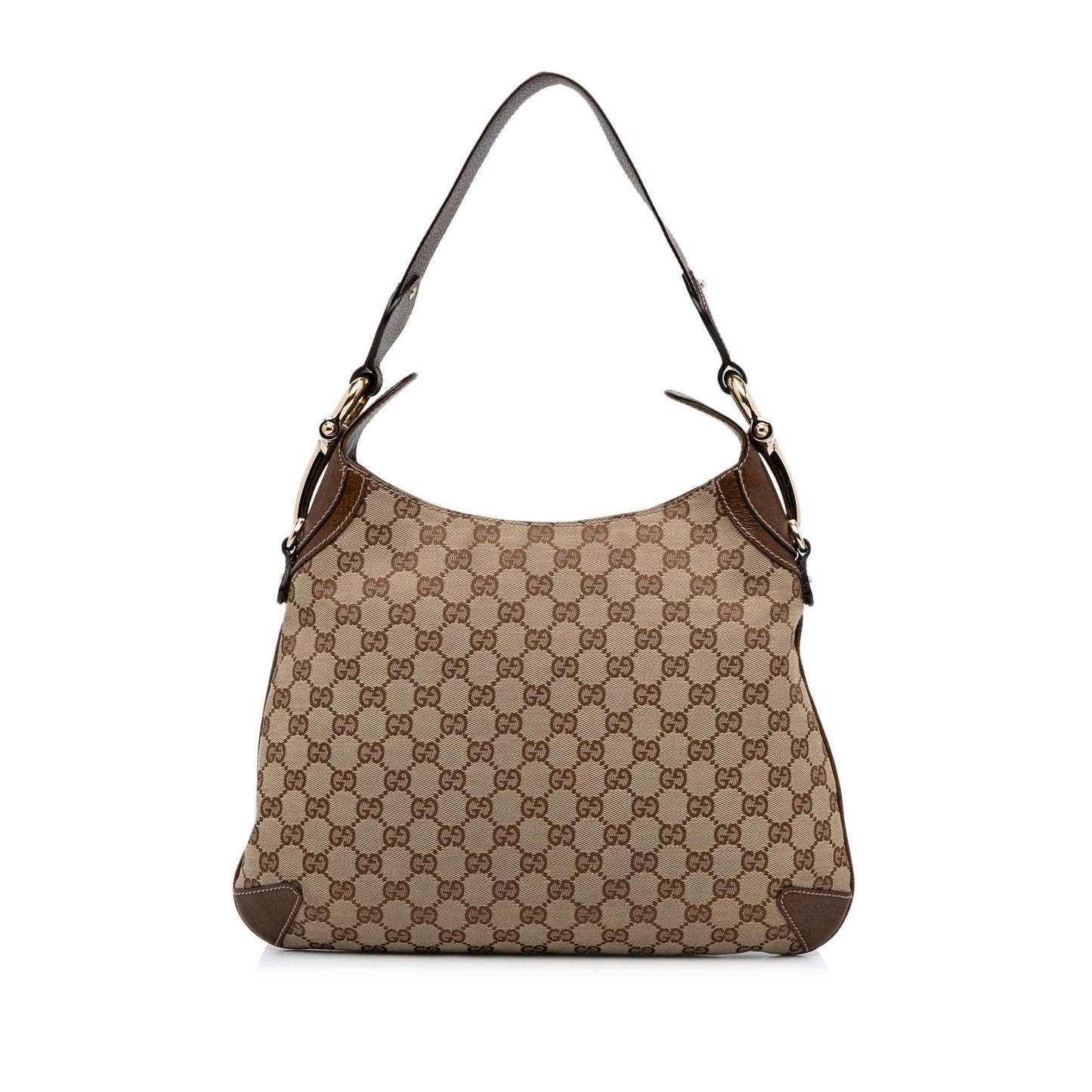 Gucci GG Horsebit Creole SHG-7WckAN Canvas Calf Brown Shoulder Bag