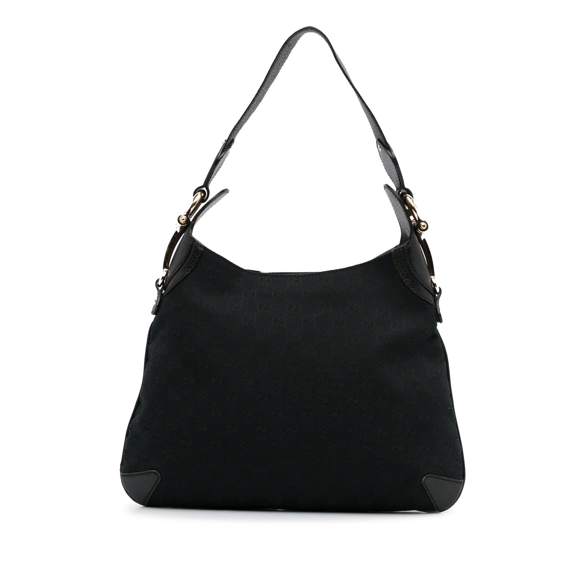 Gucci GG Horsebit Creole SHG-5263wy Canvas Black Shoulder Bag