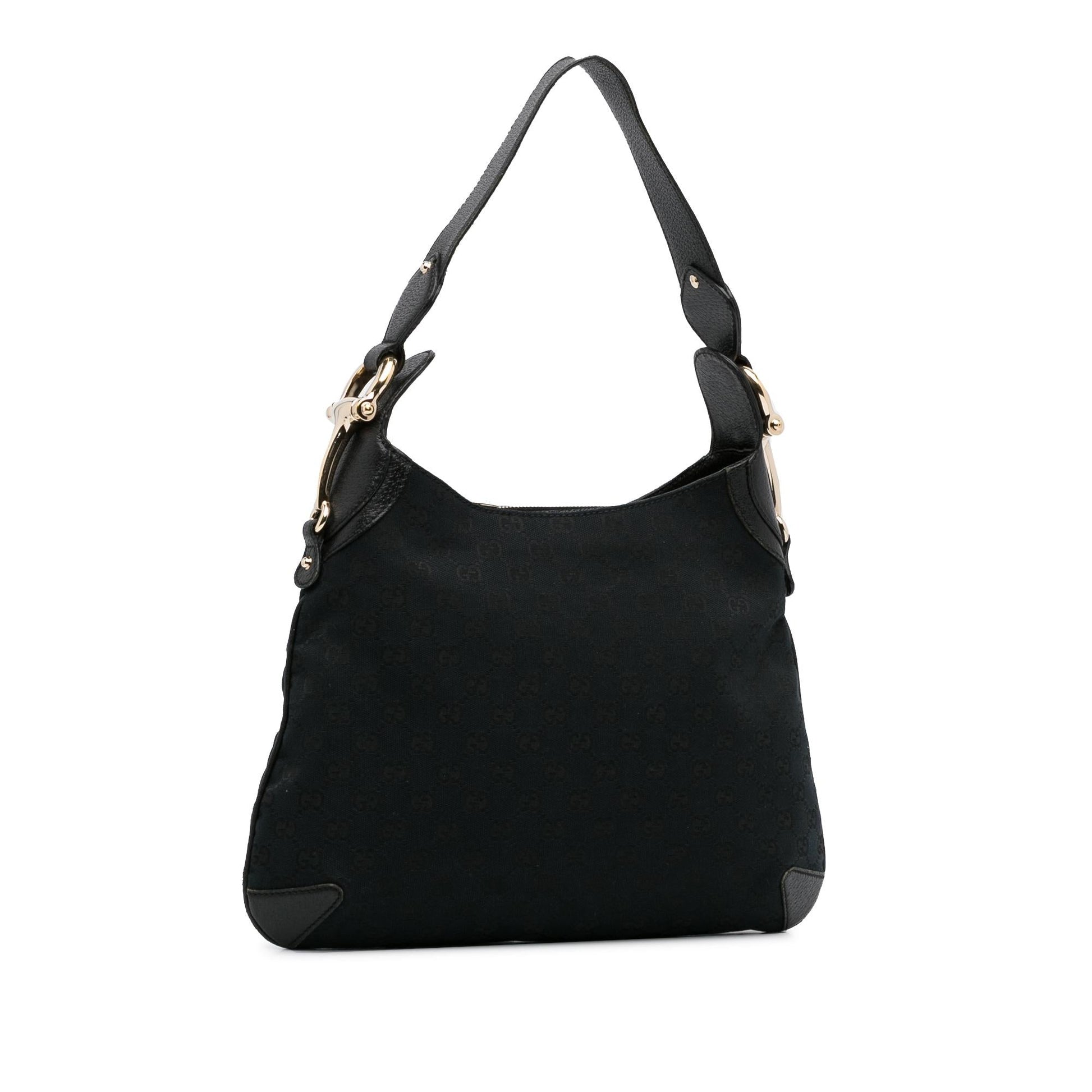 Gucci GG Horsebit Creole SHG-5263wy Canvas Black Shoulder Bag