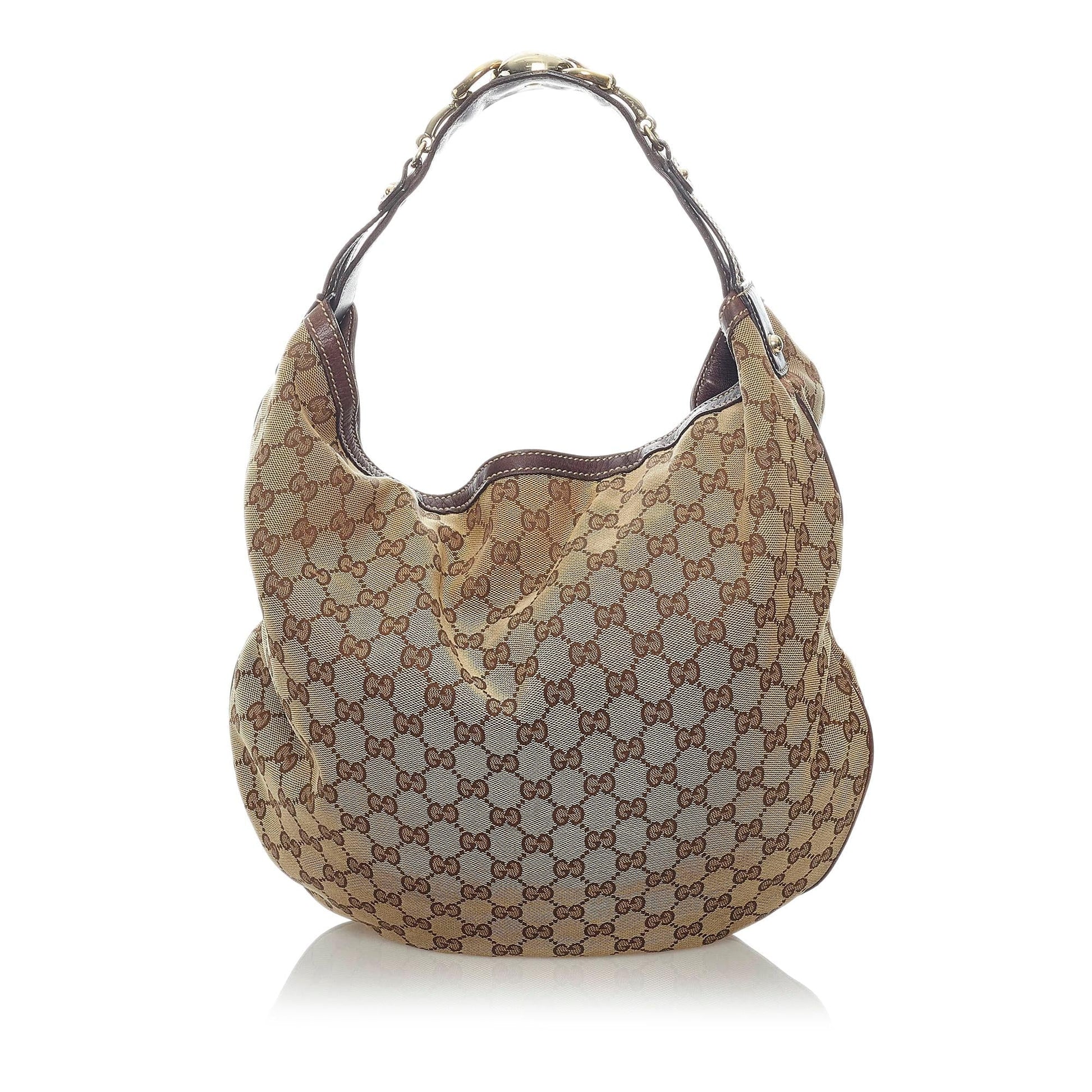 Gucci GG Horsebit SHG Canvas Brown Shoulder Bag Bag Shg