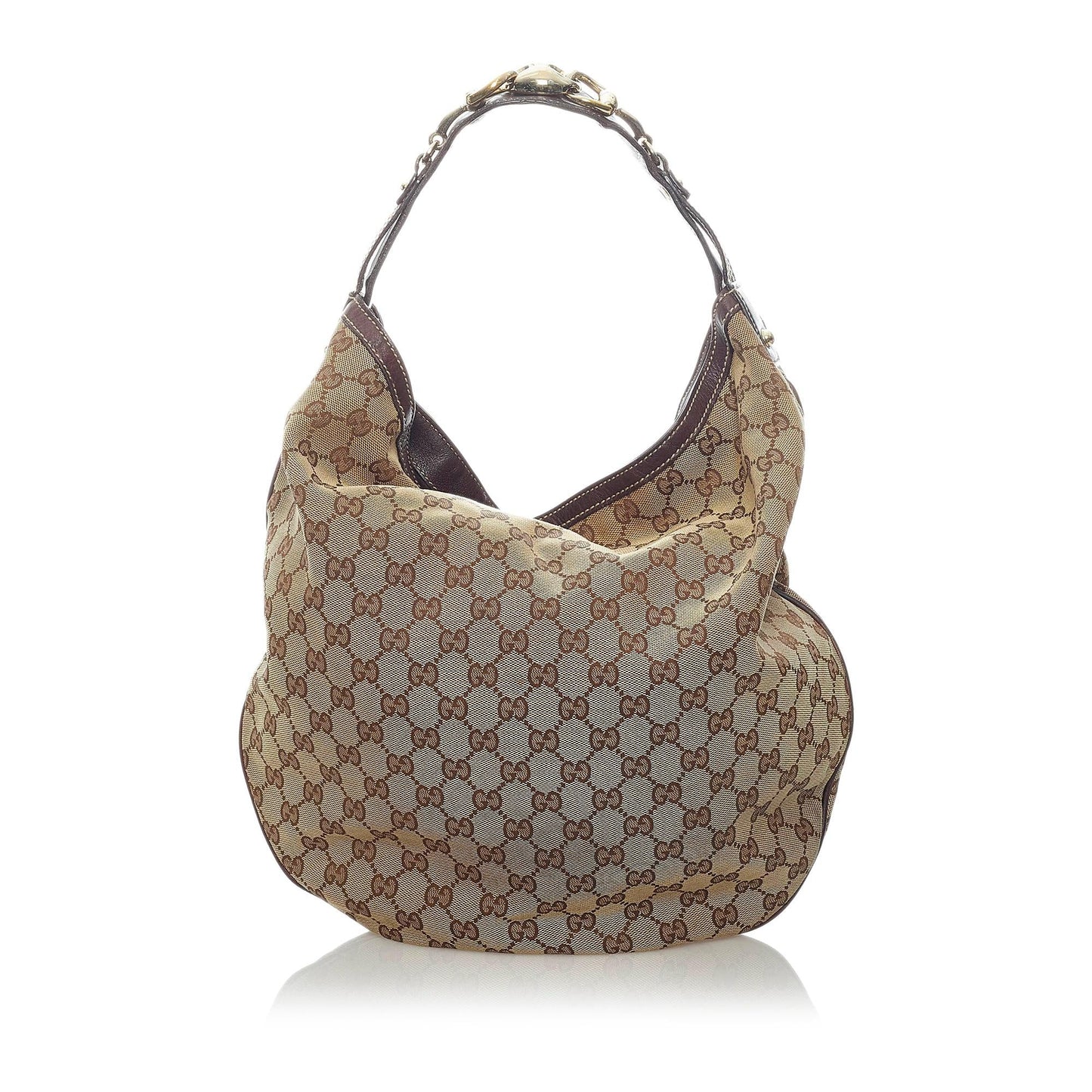 Gucci GG Horsebit SHG Canvas Brown Shoulder Bag Bag Shg