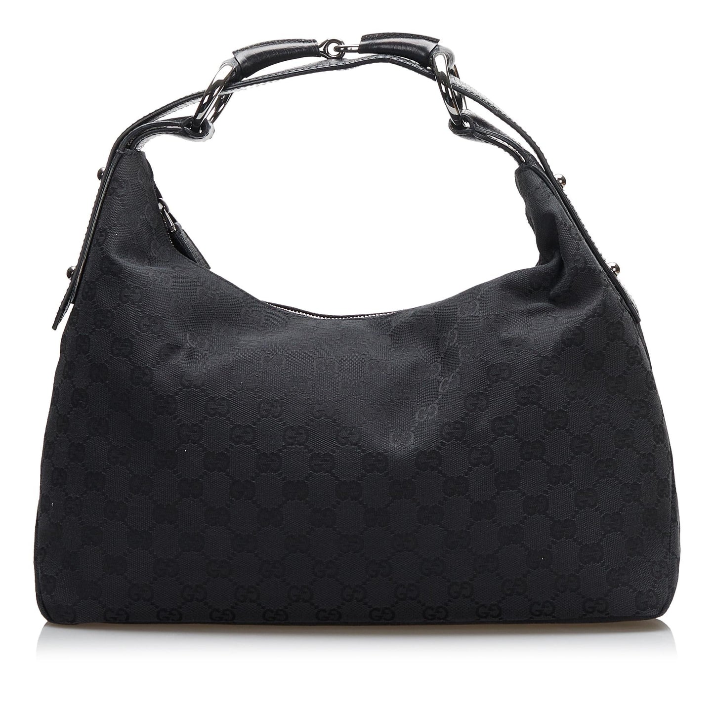 Gucci GG Horsebit SHG Canvas Black Shoulder Bag