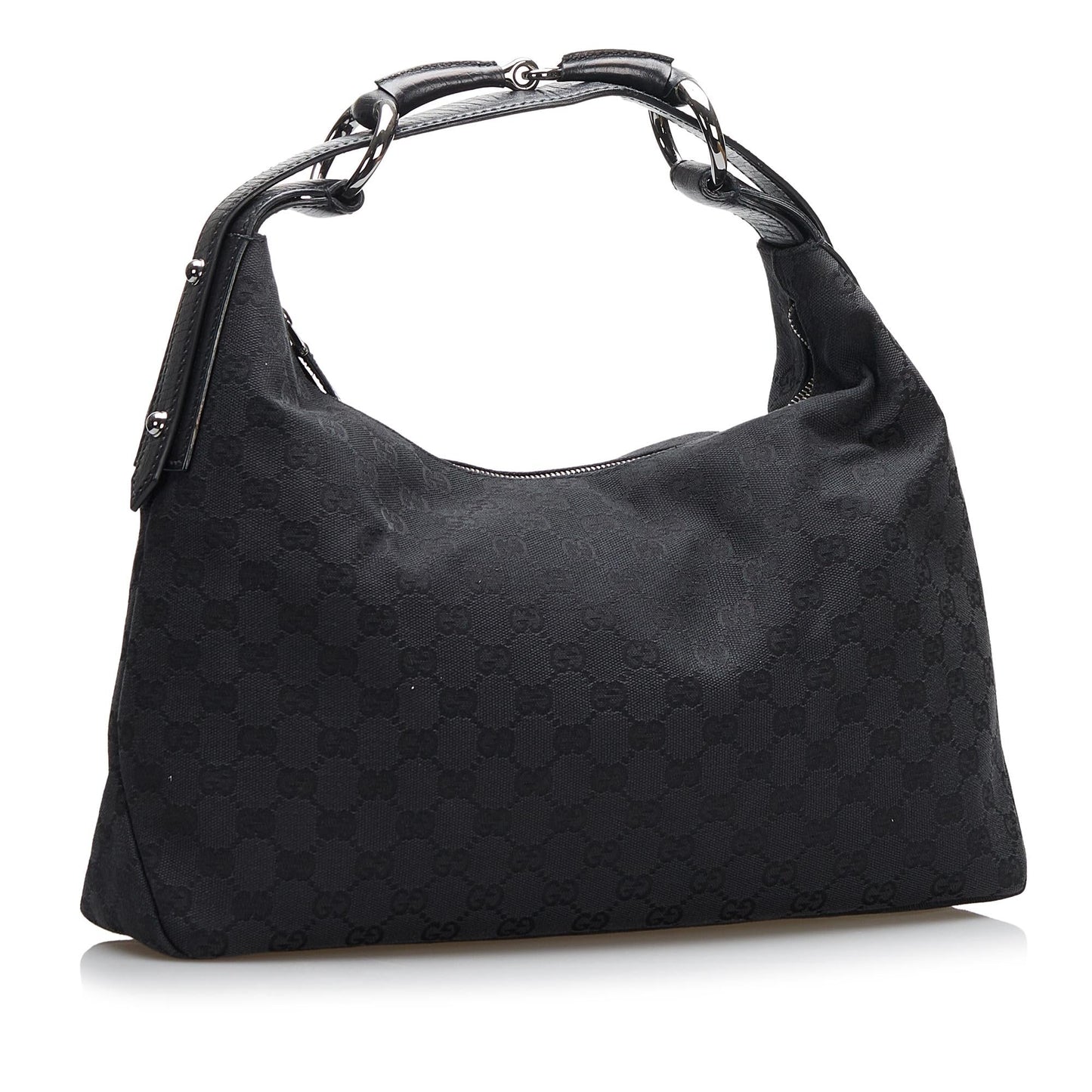 Gucci GG Horsebit SHG Canvas Black Shoulder Bag