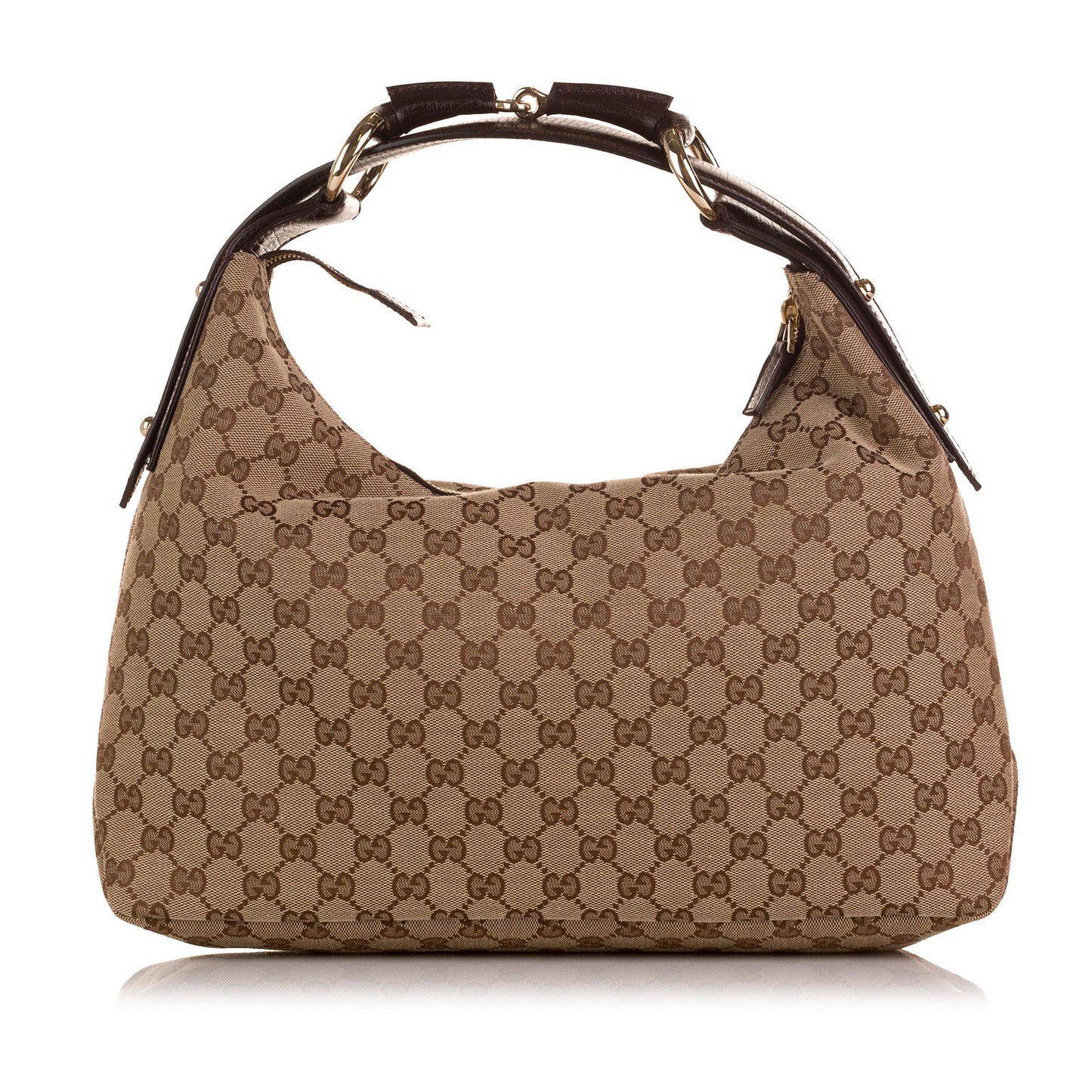 Gucci GG Horsebit SHG-i65Xy9 Canvas Brown Shoulder Bag