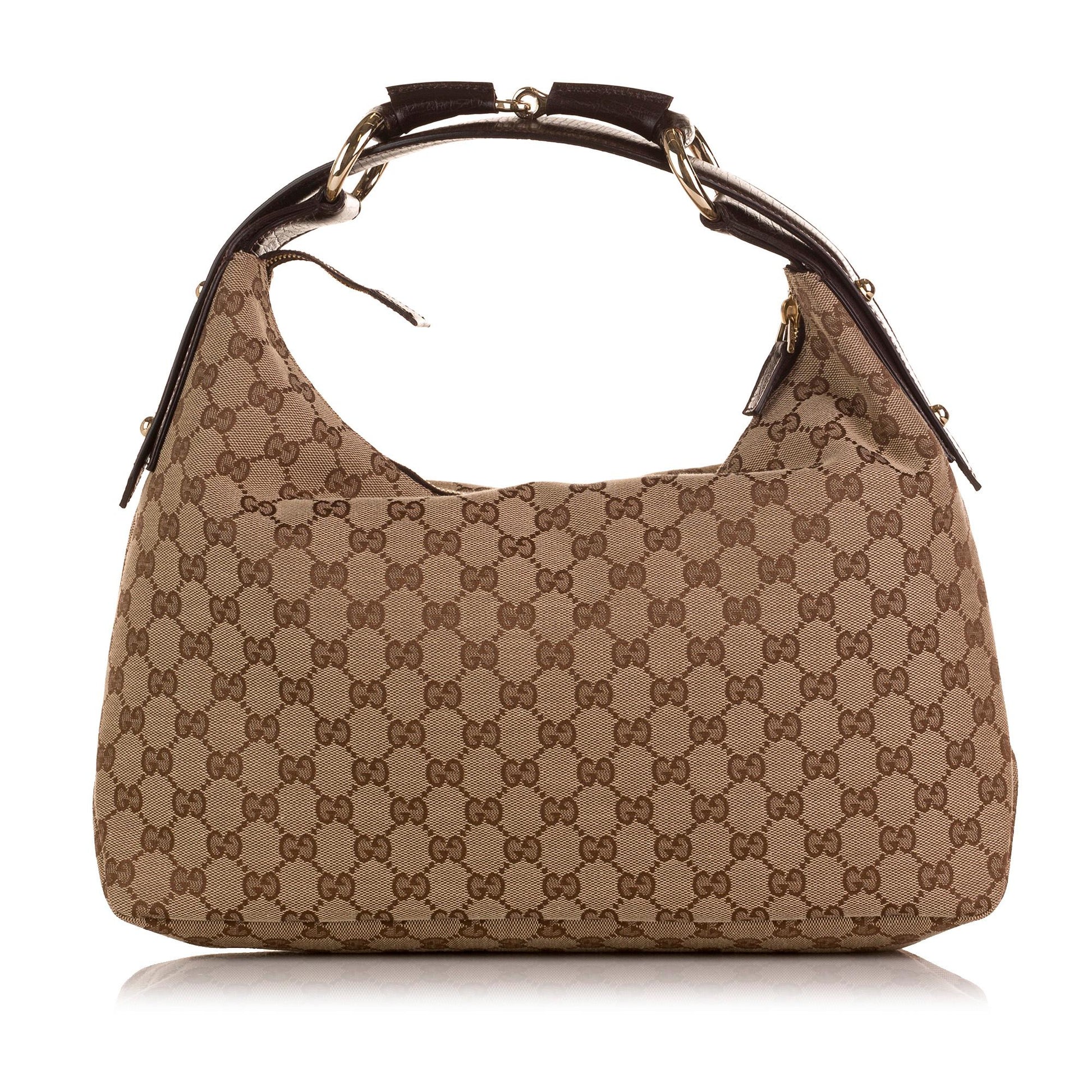 Gucci GG Horsebit SHG-i65Xy9 Canvas Brown Shoulder Bag