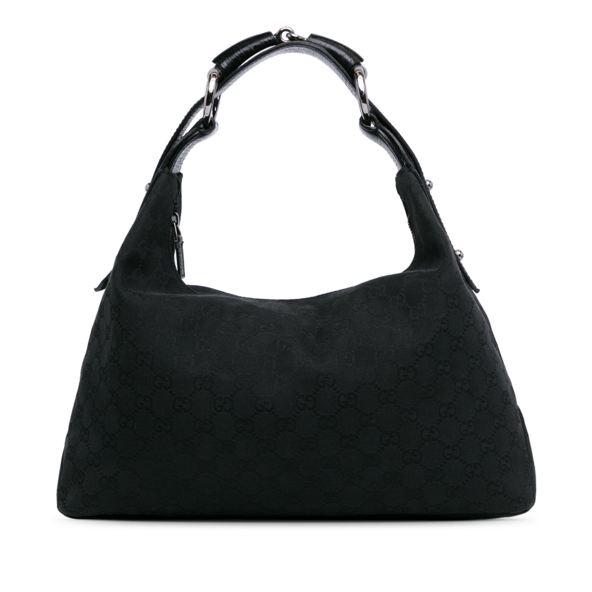 Gucci GG Horsebit SHG-07dStE Canvas Black Shoulder Bag