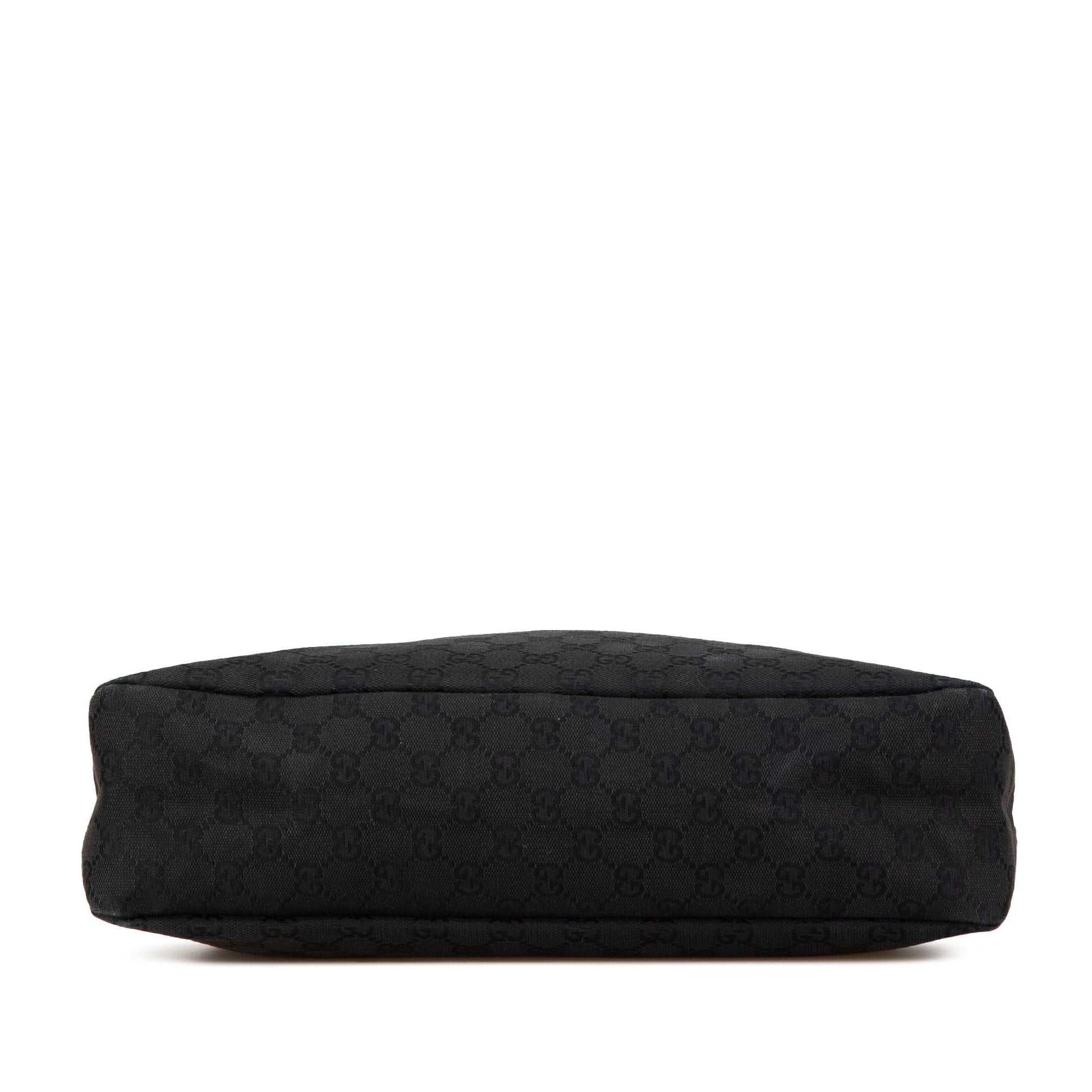 Gucci GG Horsebit Canvas Calf Black Shoulder Bag