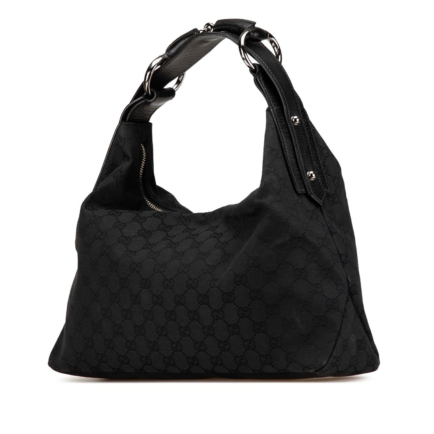 Gucci GG Horsebit Canvas Calf Black Shoulder Bag