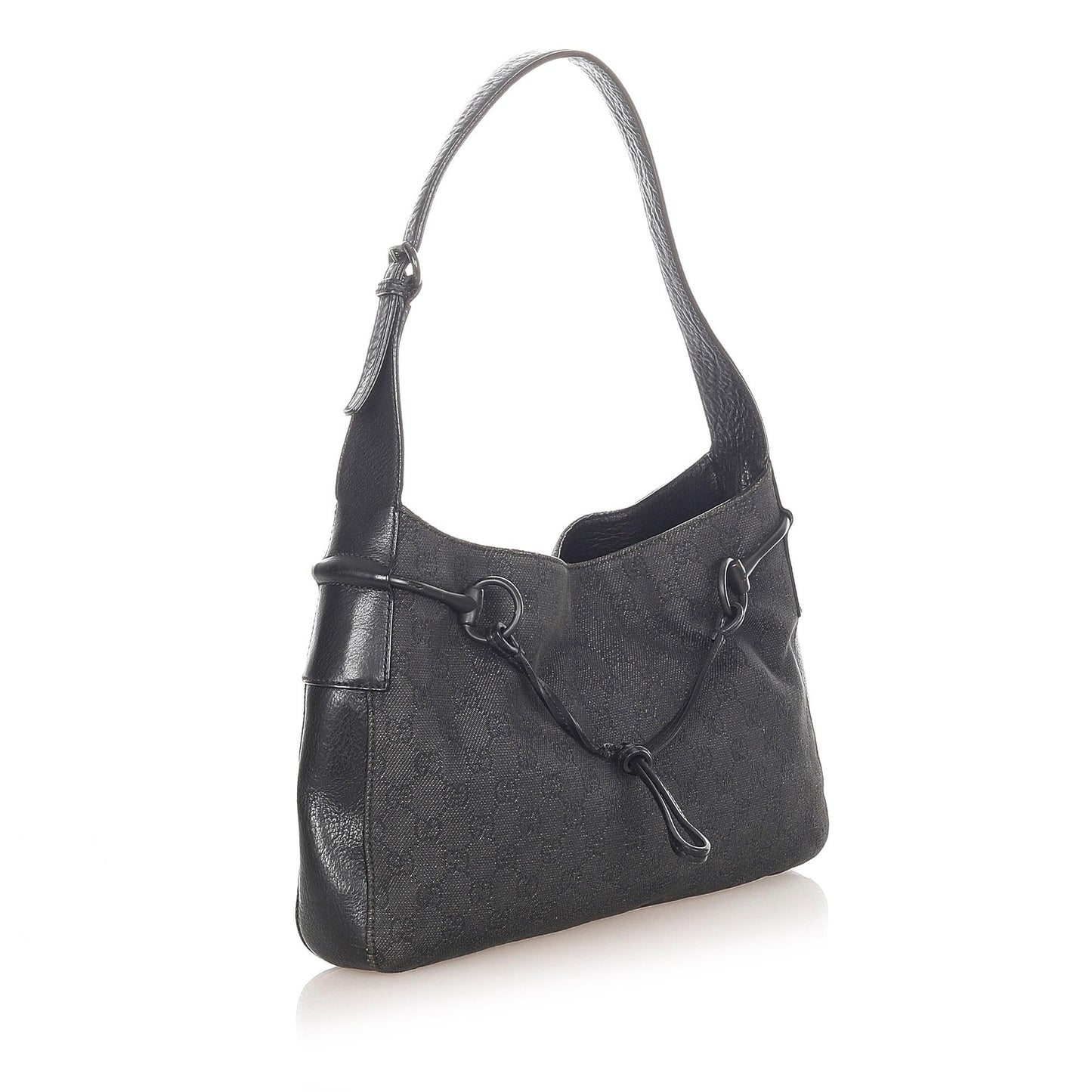 Gucci GG Horsebit SHG Canvas Black Shoulder Bag 3